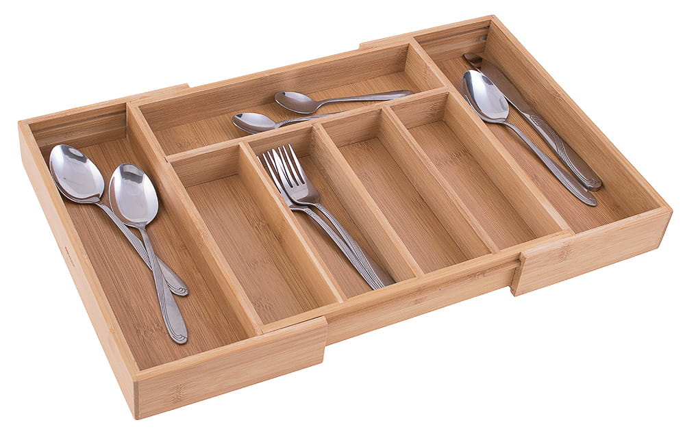 Organizer na sztućce, wkład rozsuwany do szuflady King Hoff KH 1218 Bambusowy