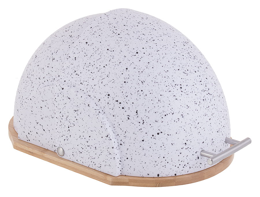 Chlebak plastikowy Edenberg EB 91W Biały Marmurowy pojemnik na pieczywo