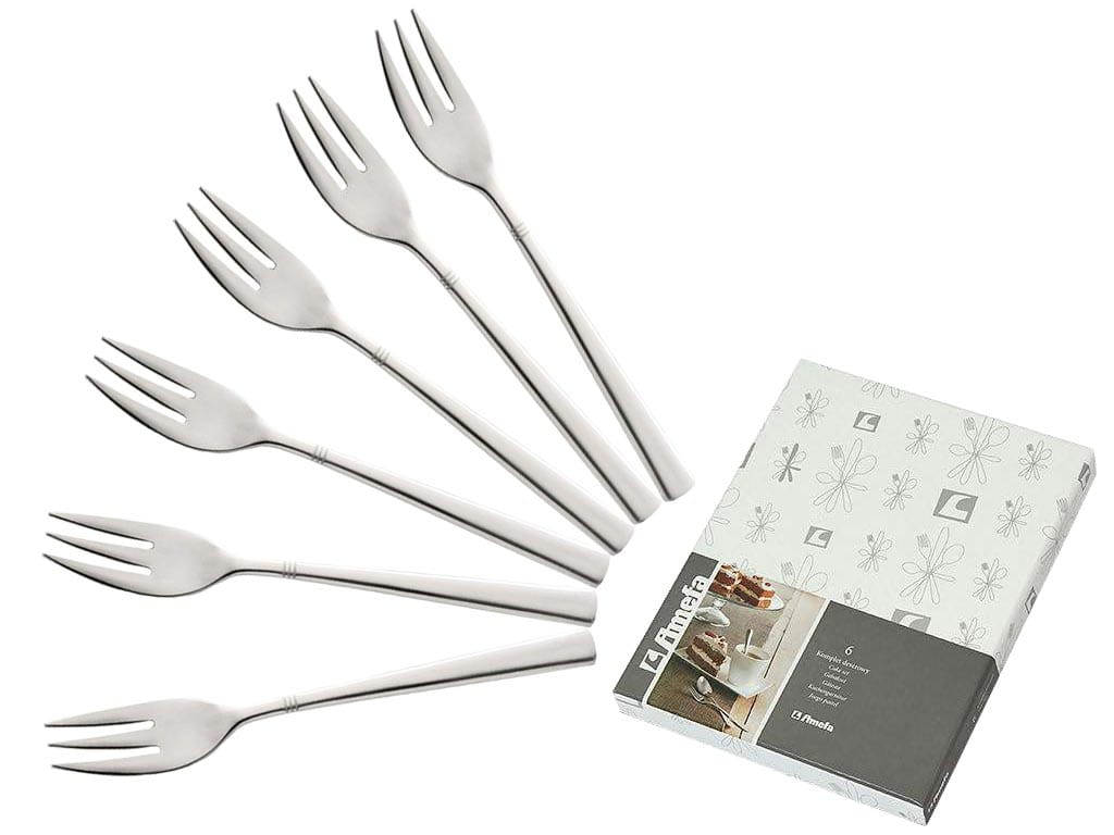 Widelczyki weselne Amefa Palmon 8410 do tortu 6 sztuk sztućce restauracyjne