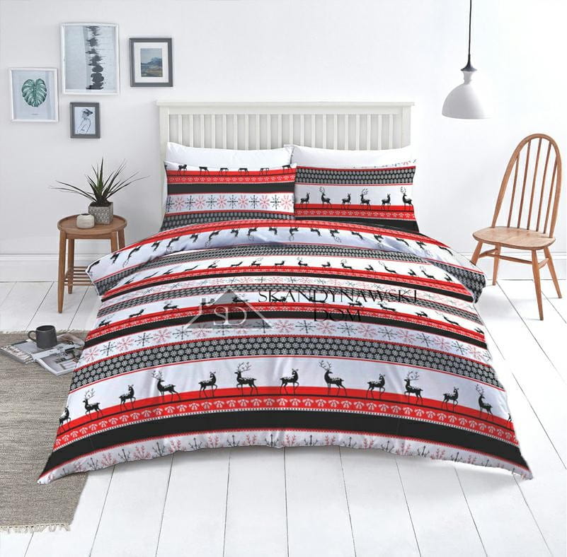 Pościel 200x220 świąteczna gruba bawełna Piruu komplet 3 części PS-014
