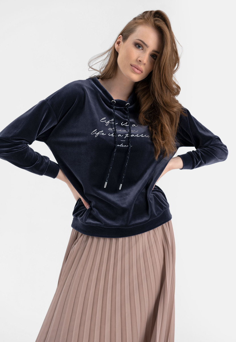 Welurowa bluza damska B-ASPINA