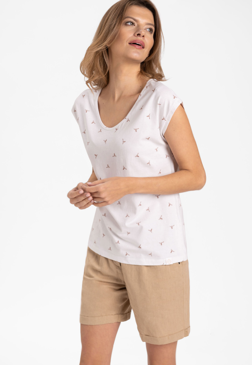 Biała koszulka damska z nadrukiem T-SING