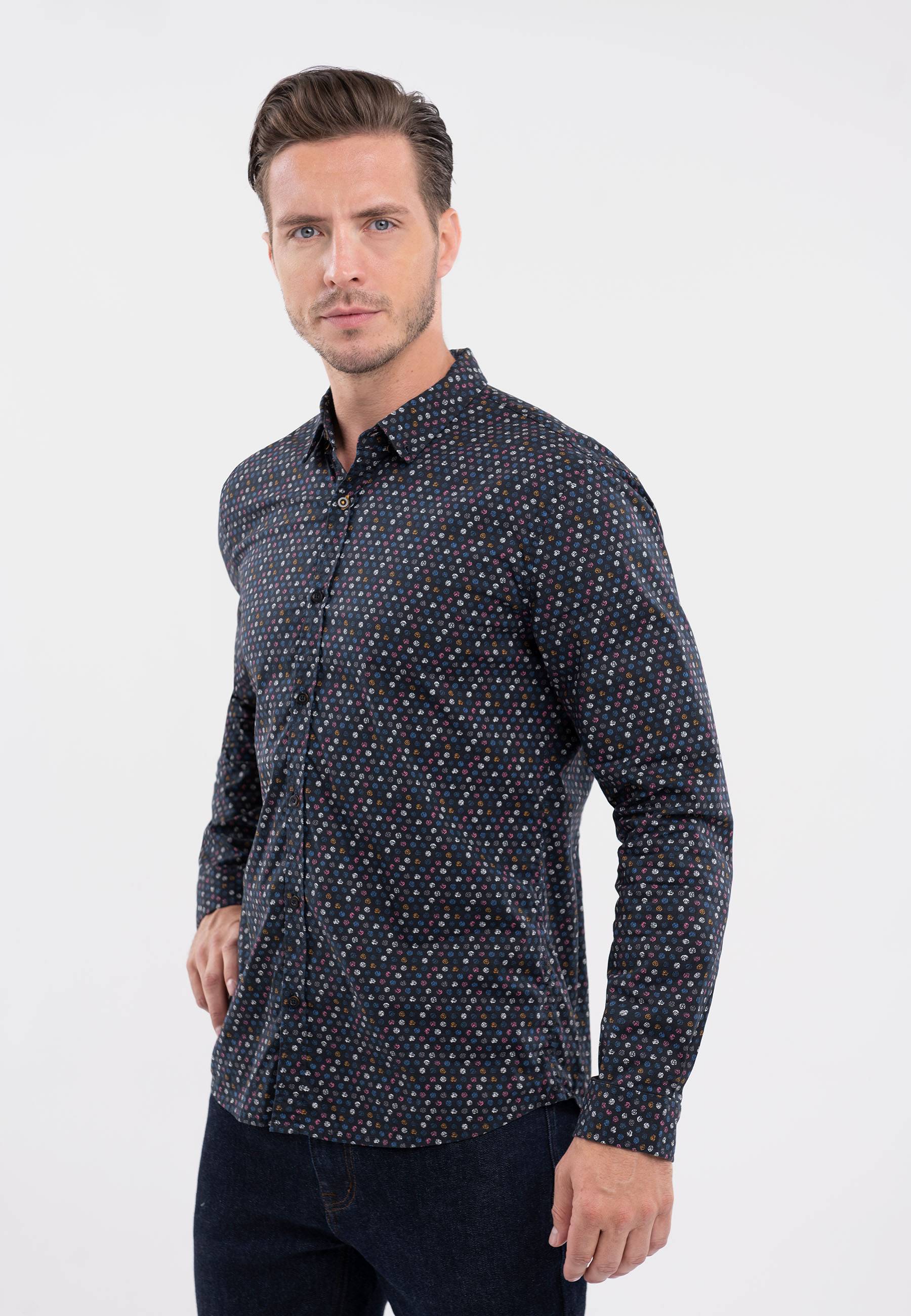 Wzorzysta koszula, Slim Fit, K-EVANS