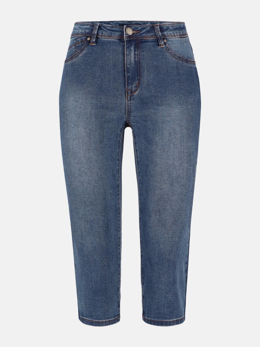 Niebieskie spodnie jeansowe damskie, długość ¾ D-LARA