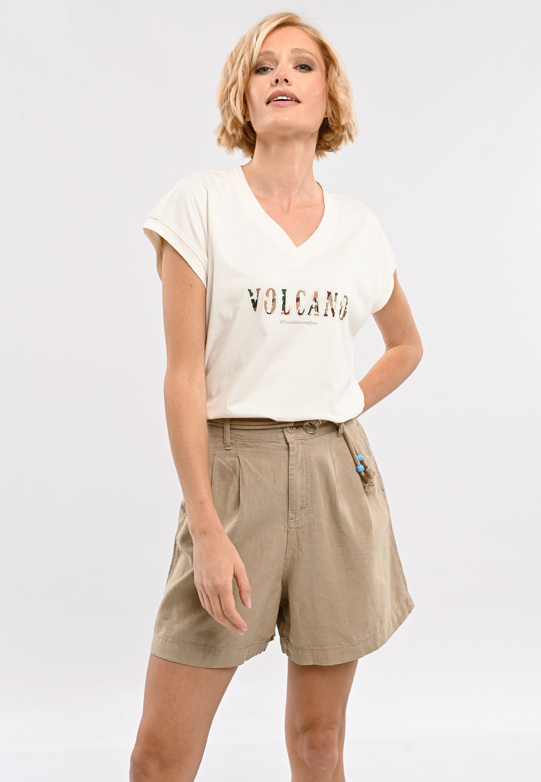 Szorty z domieszką lnu P-ALESS