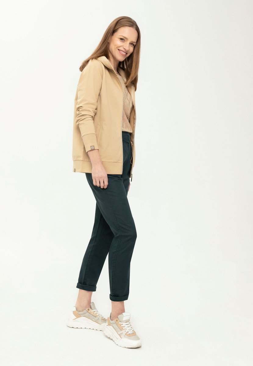 Beżowa bluza damska z kapturem B-ALMERIA