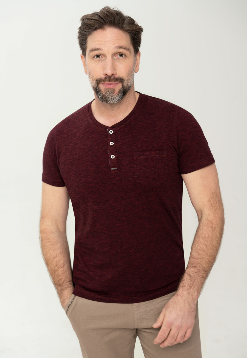 Koszulka męska z guzikami i kieszonką T-WARREN