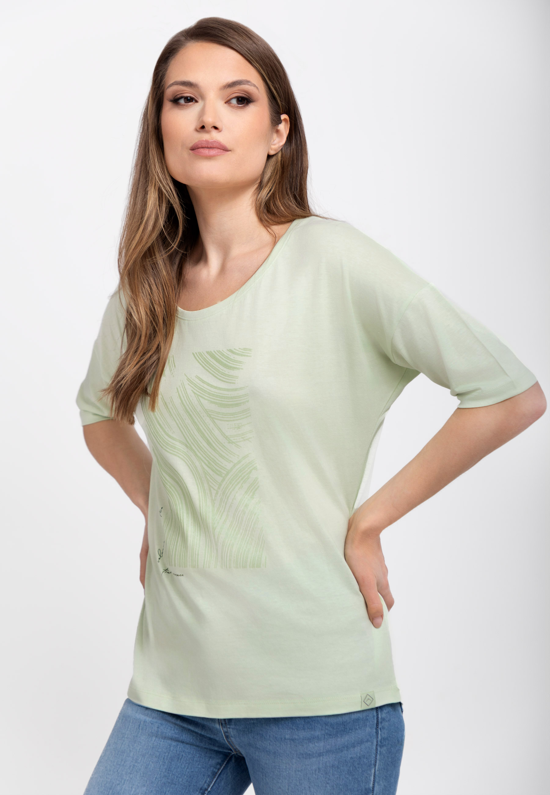 Luźna koszulka z nadrukiem, Comfort Fit, T-FEST