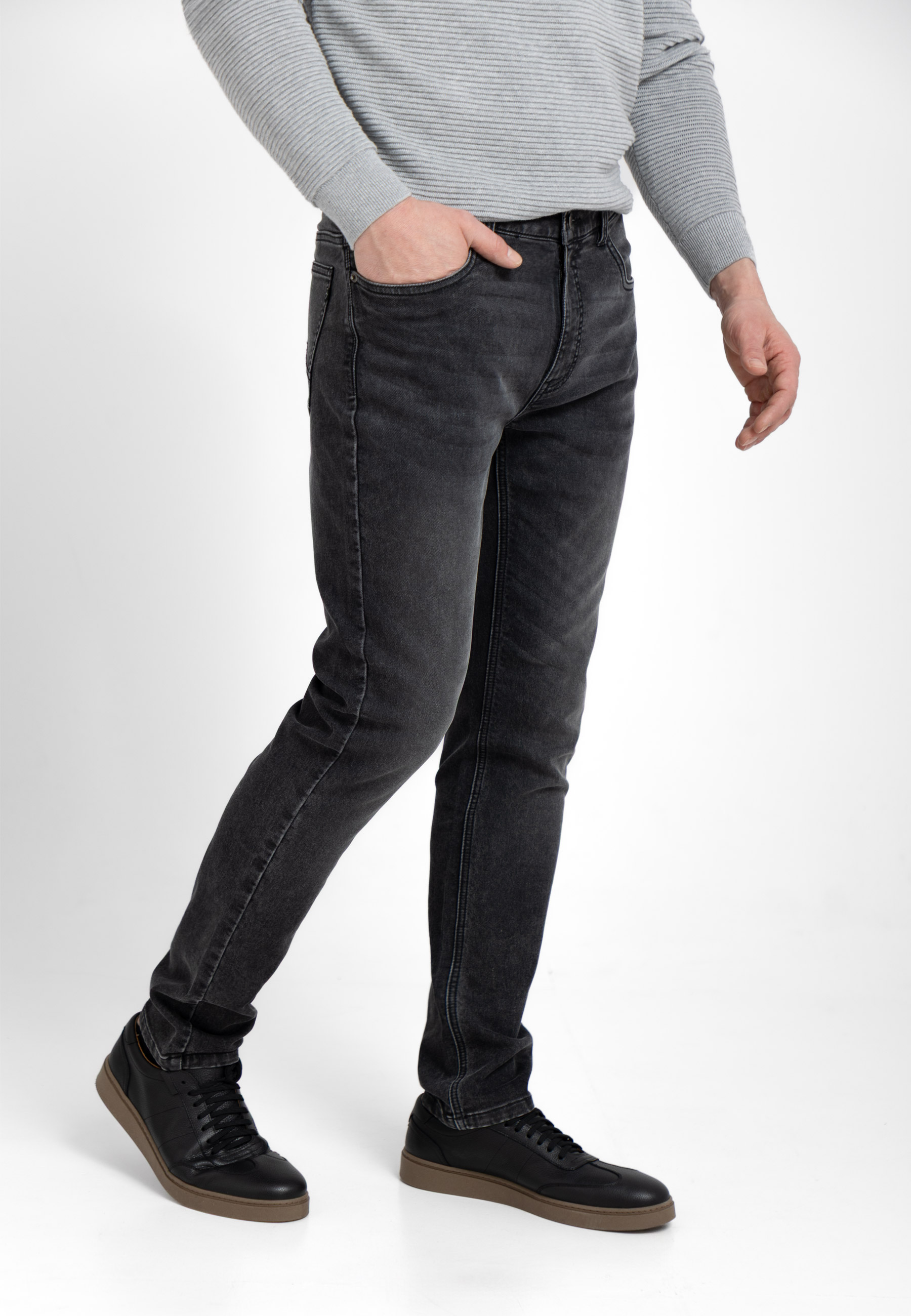 Grafitowe jeansy, Straight Fit, D-LEON 55