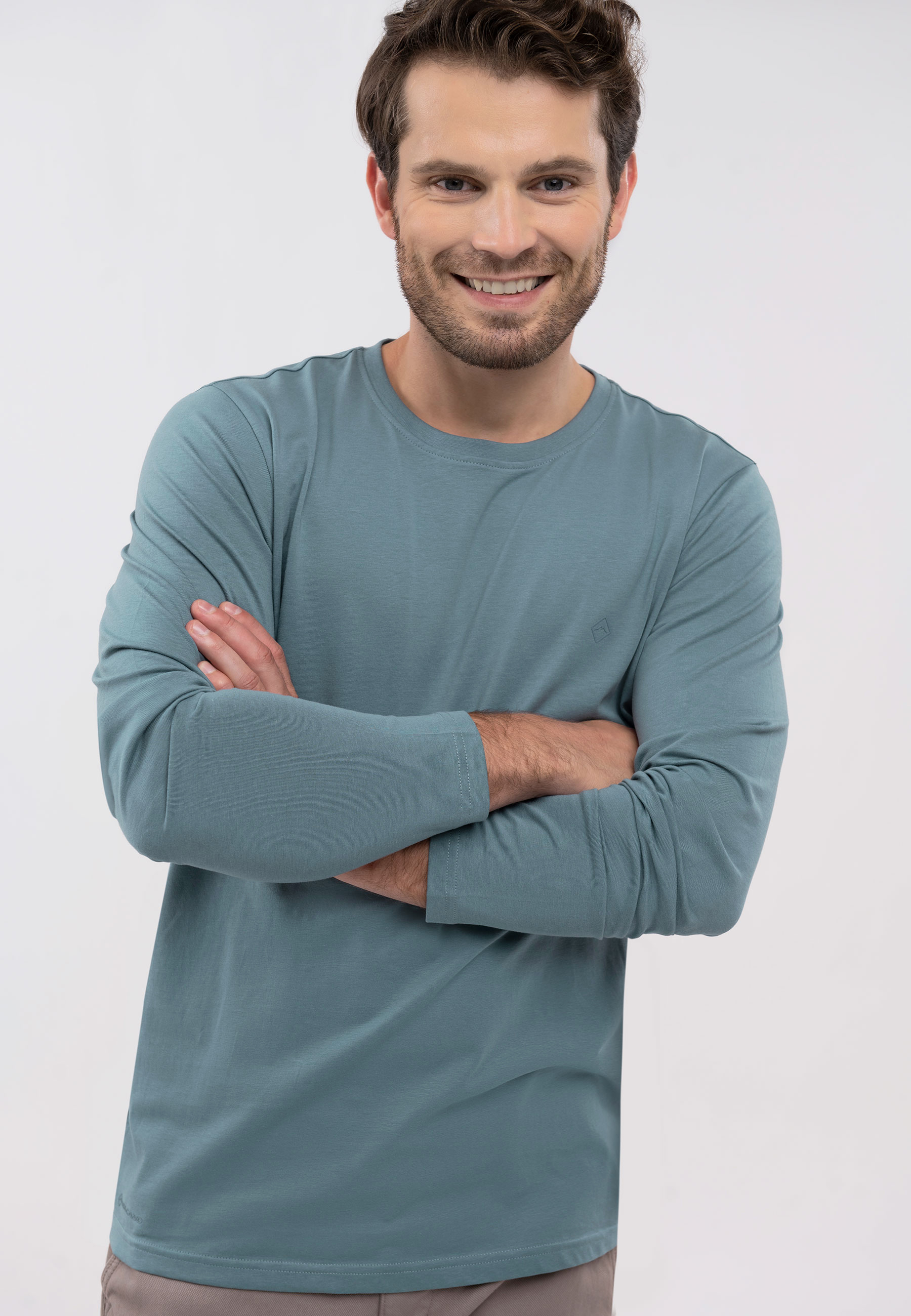 Niebieski longsleeve L-HALS