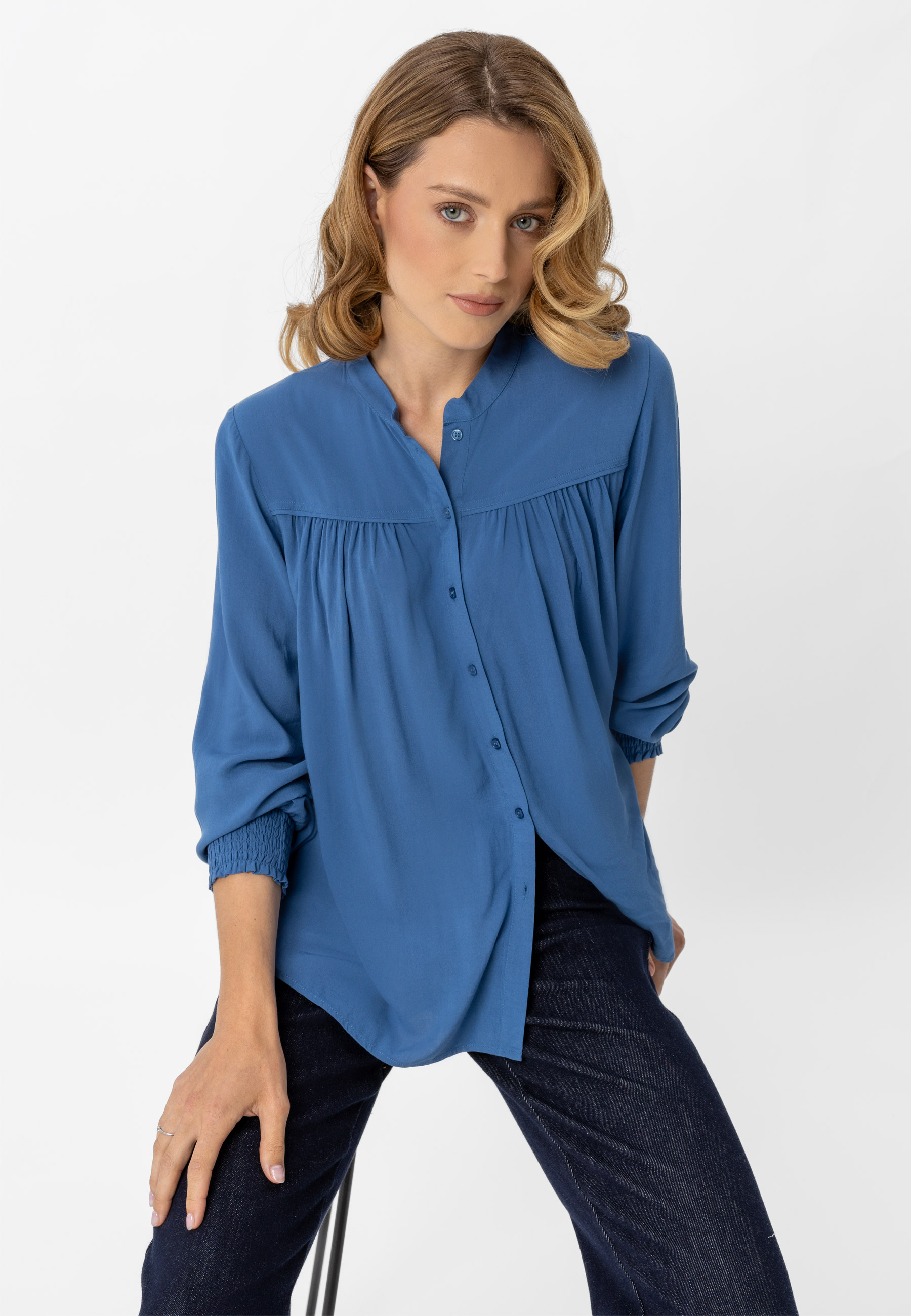 Bluzka koszulowa ze stójką K-ENET