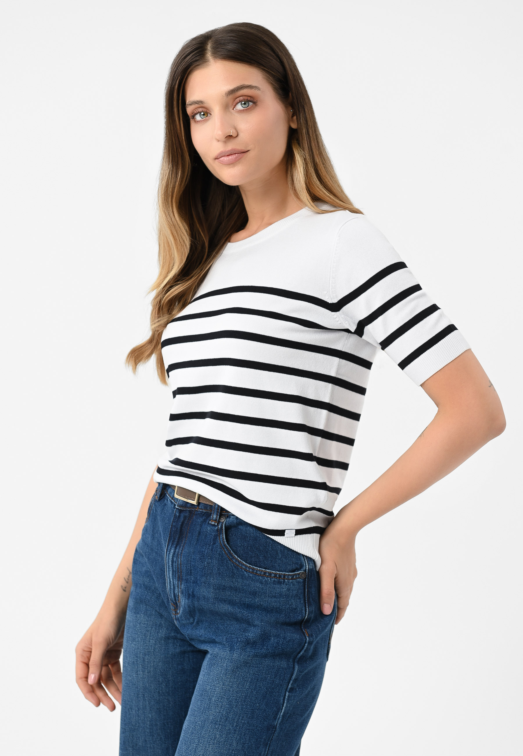 Dzianinowa koszulka w paski TM-IRIS