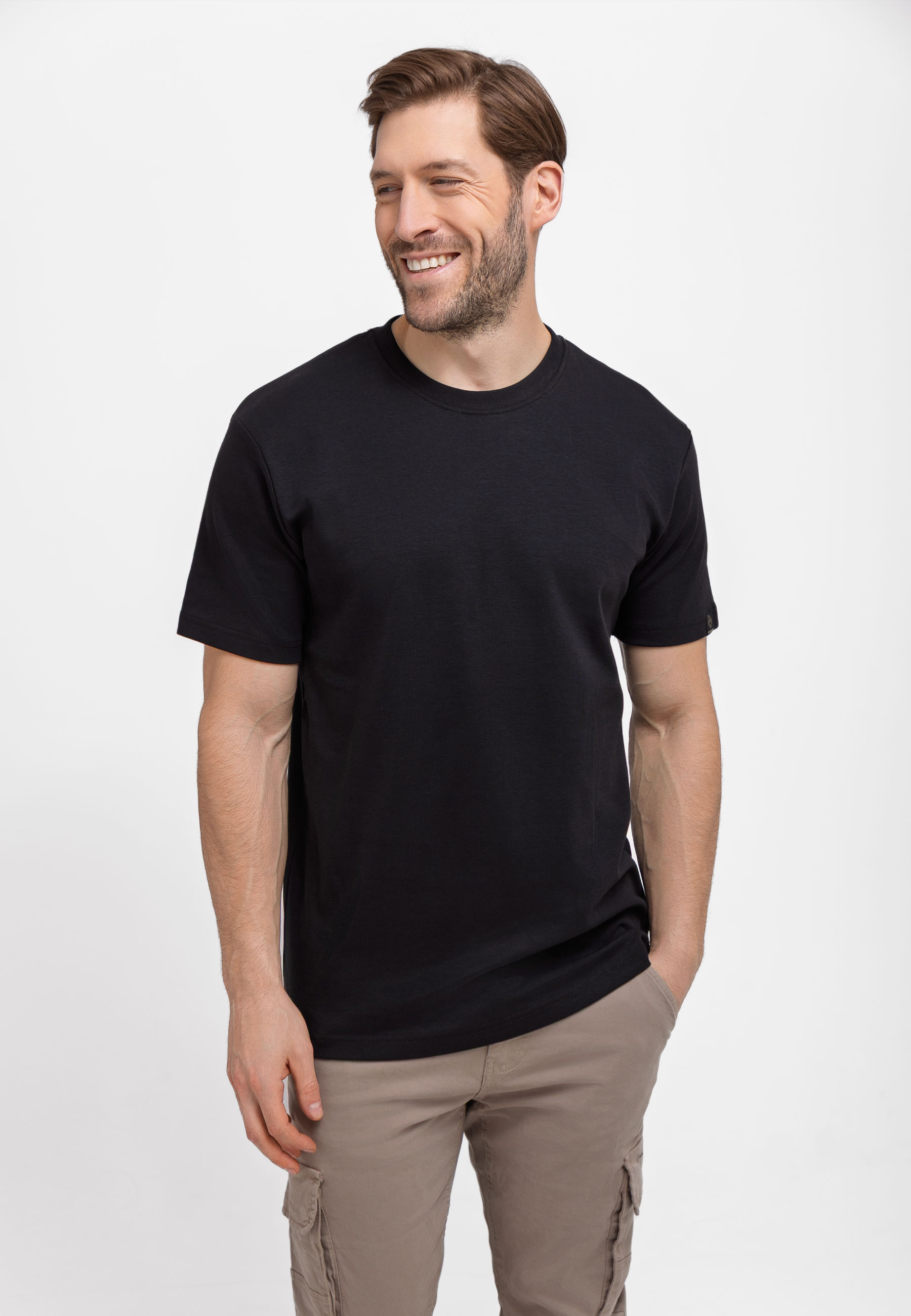 Gładki t-shirt, Comfort Fit, T-BAS