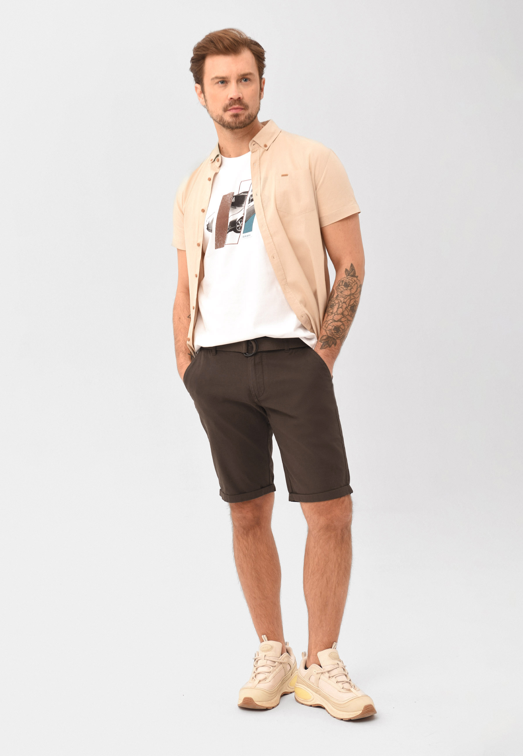 Szorty chino z paskiem P-OXY