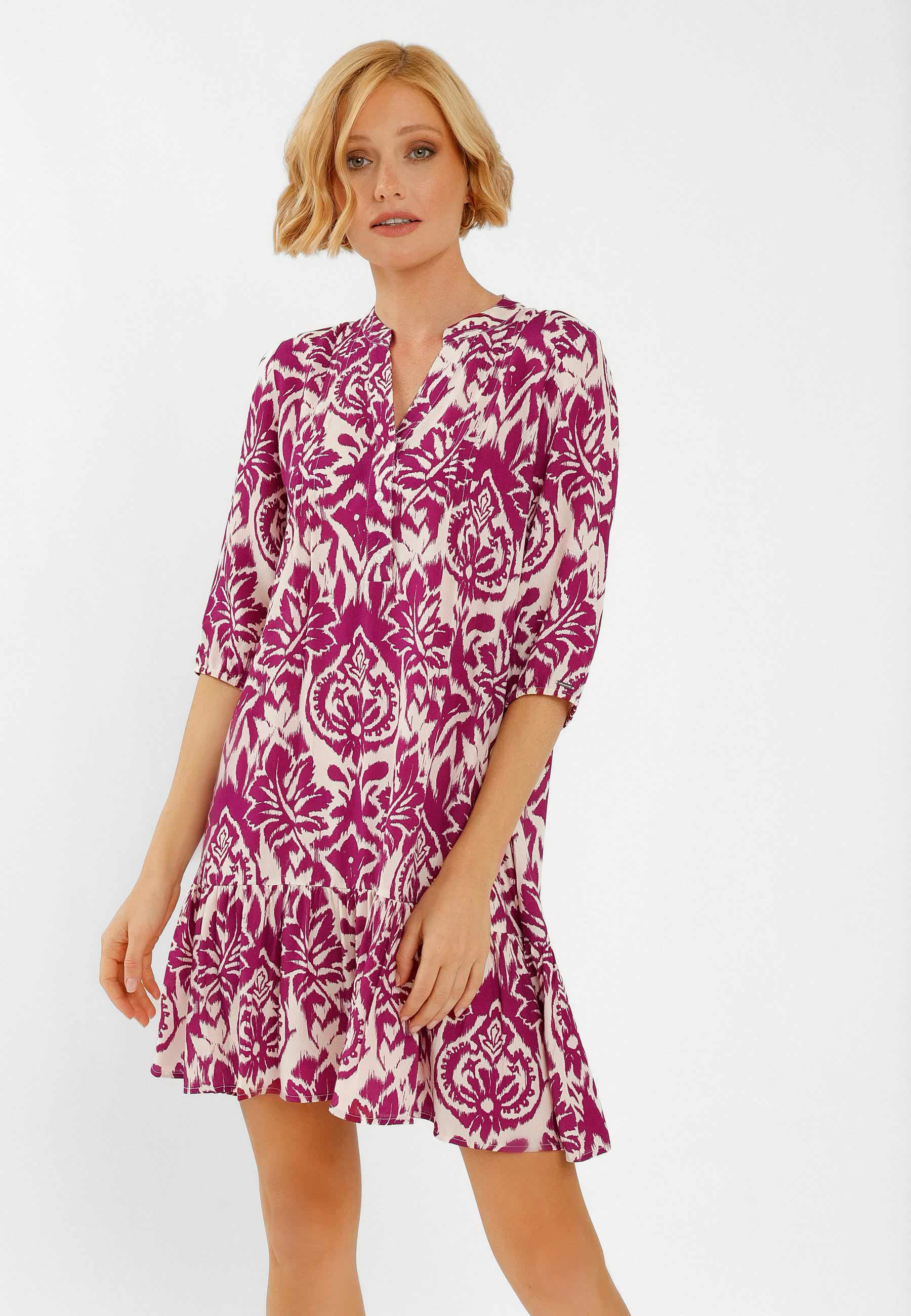 Wzorzysta, luźna sukienka G-PEONIA