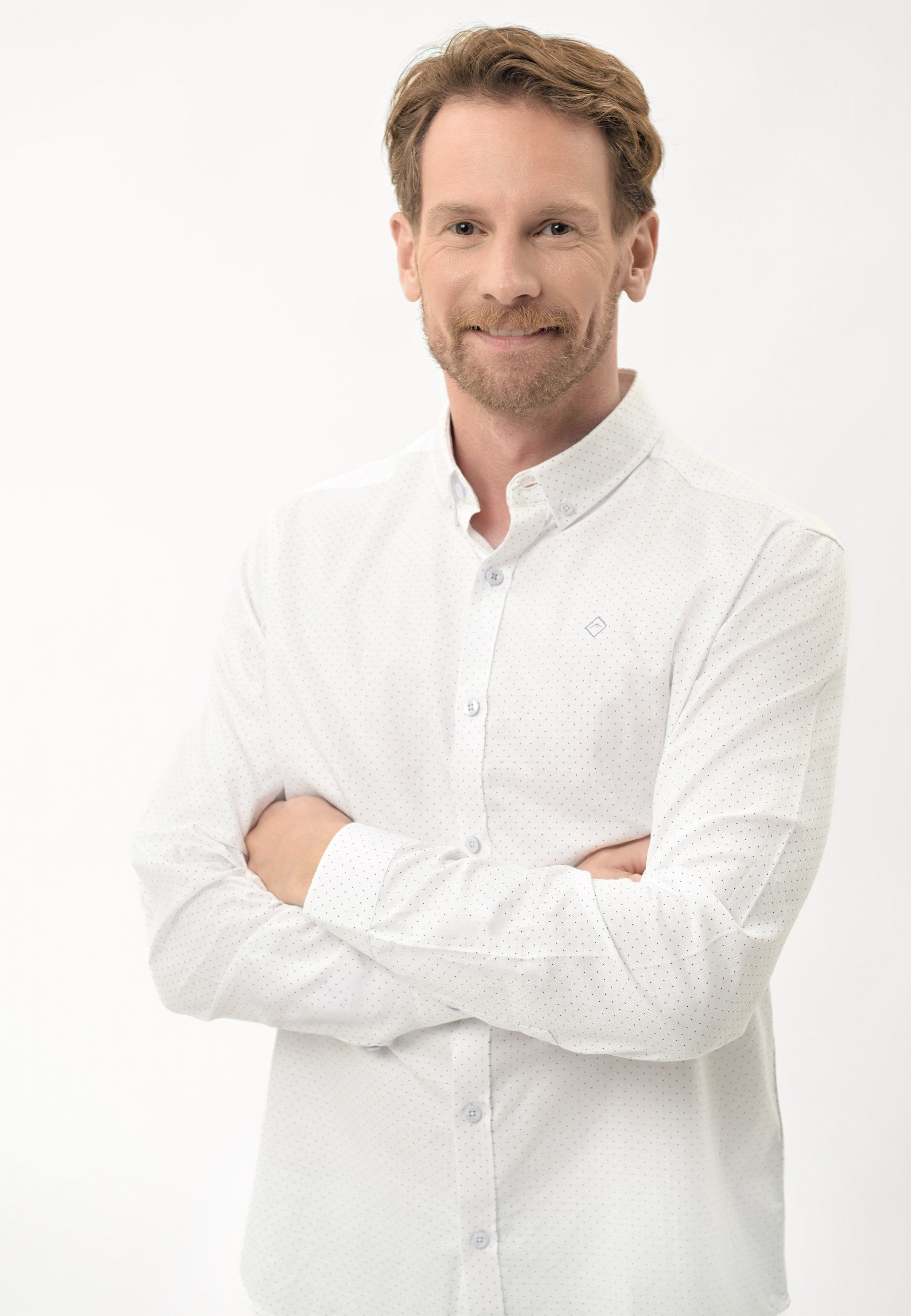 Biała koszula w kropki K-MACAS