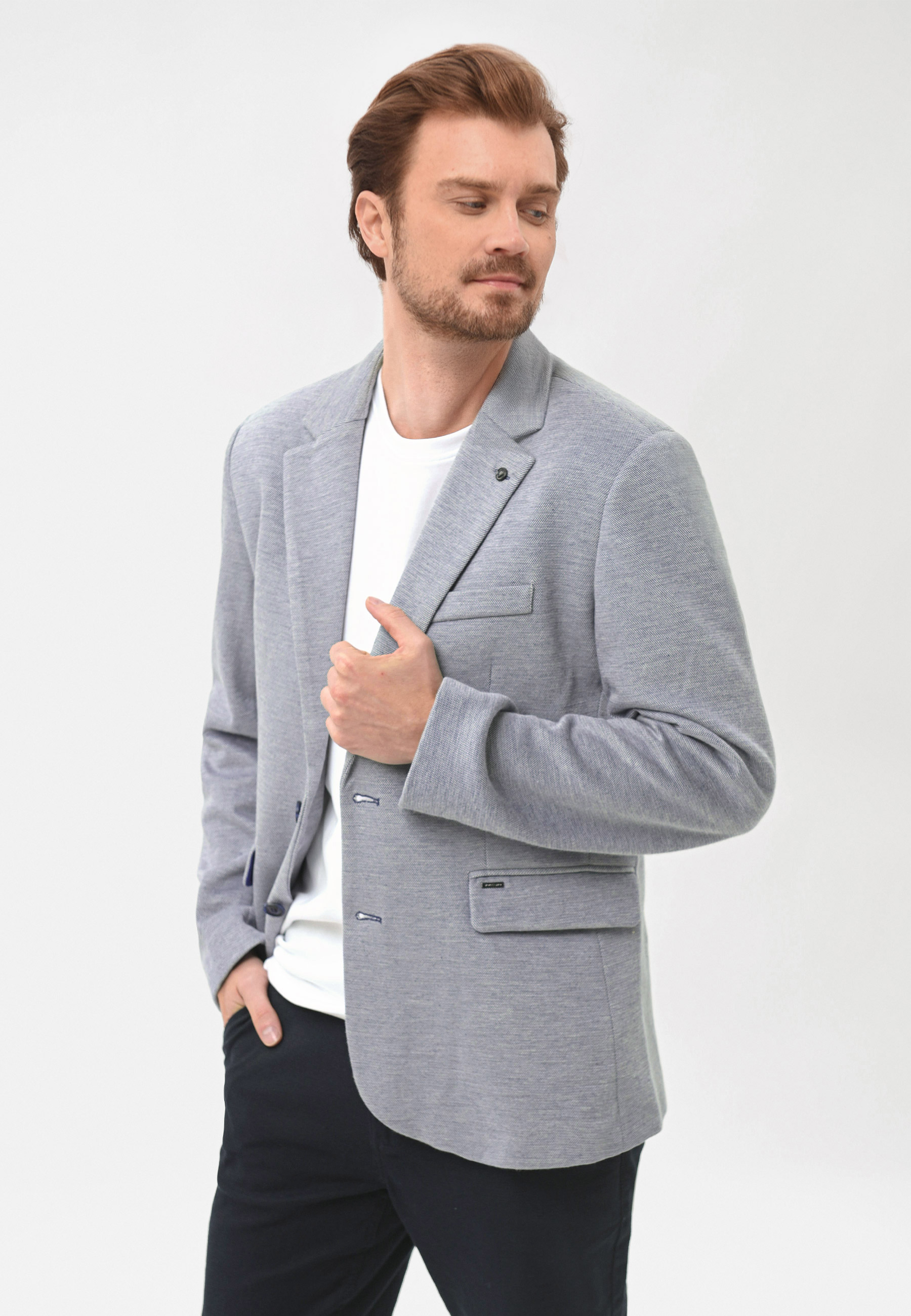 Marynarka jednorzędowa z dzianiny JB-BRUCE