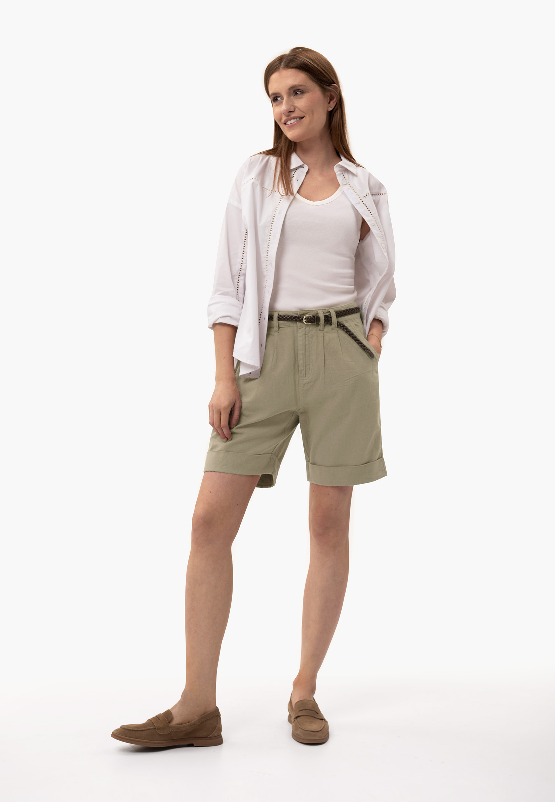 Szorty z lnem P-SILVA