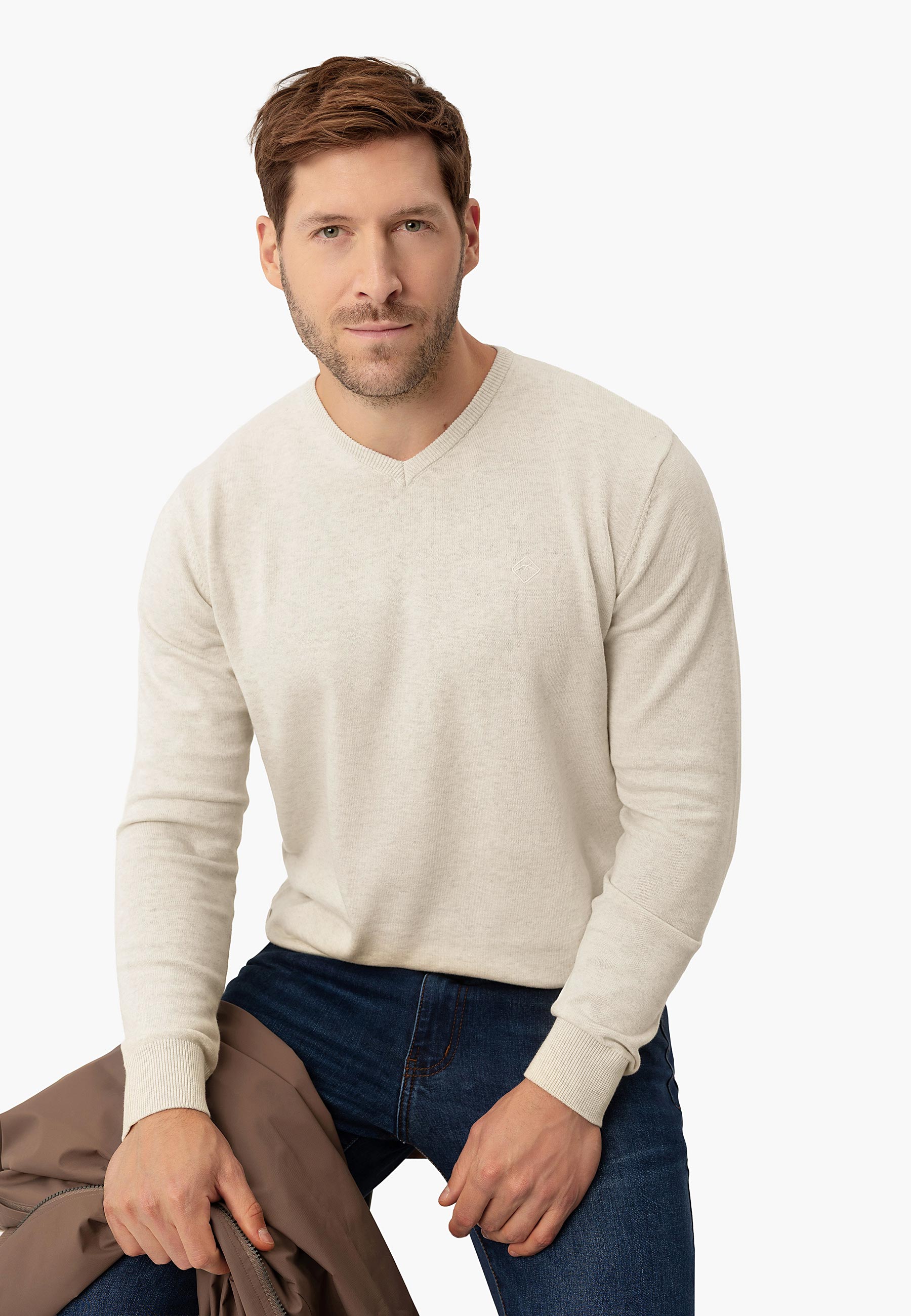 Sweter z dekoltem w serek S-STIG