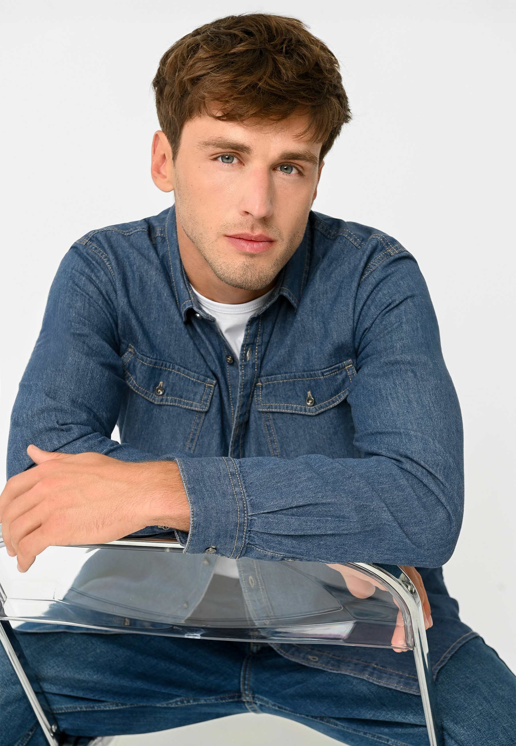 Koszula jeansowa, Regular Fit, K-TENY