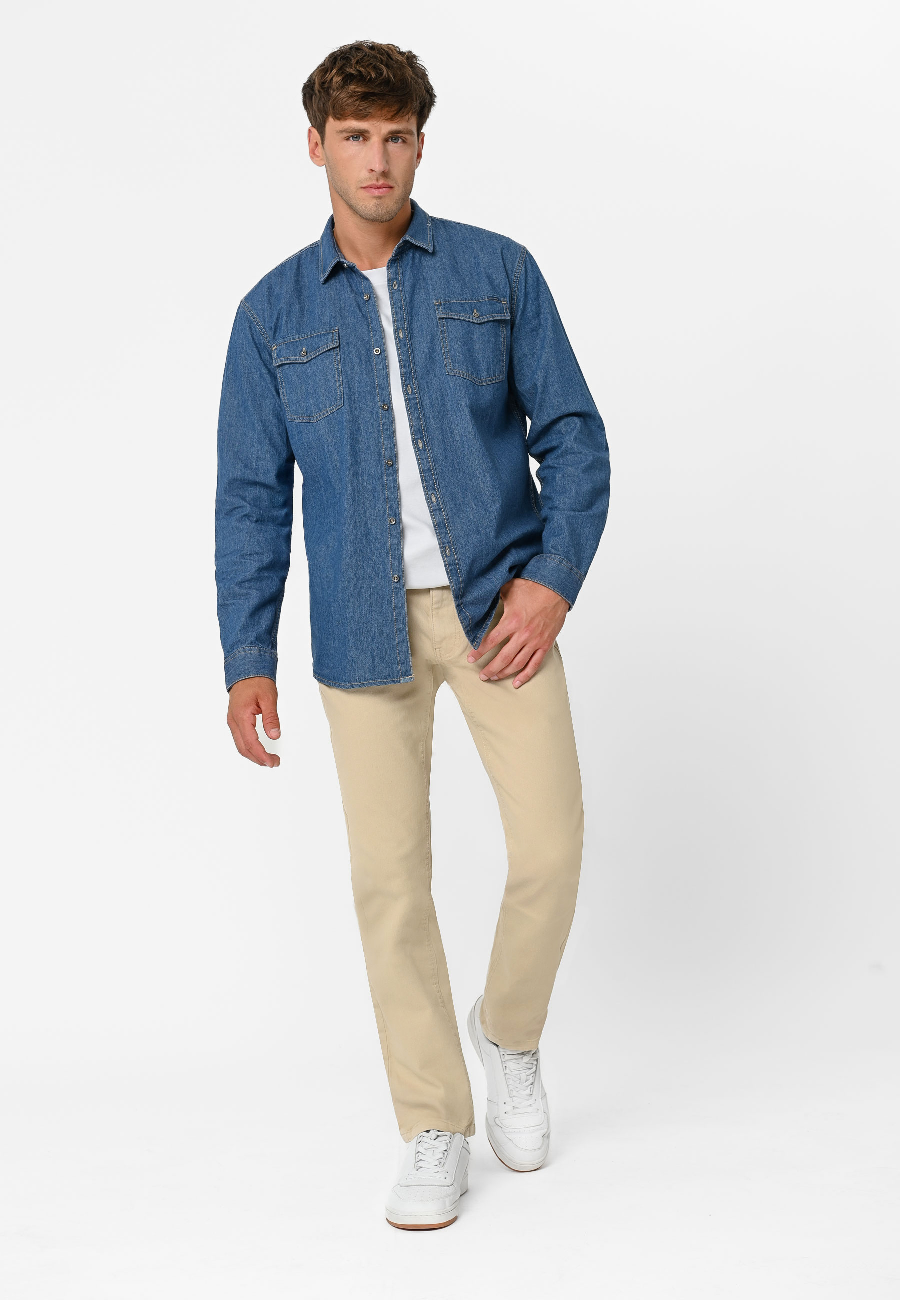 Beżowe jeansy, Regular Fit, D-QUBE