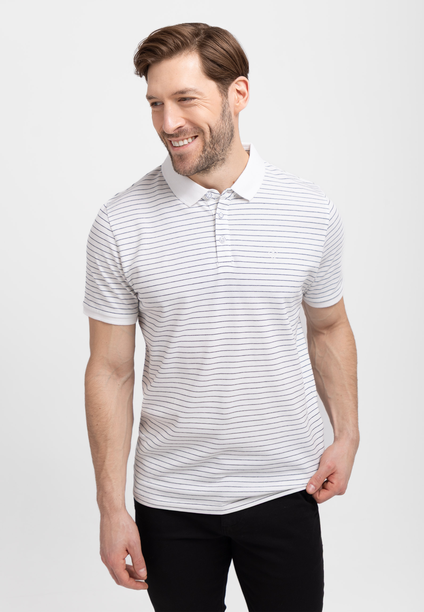 Koszulka polo w paski O-WILL