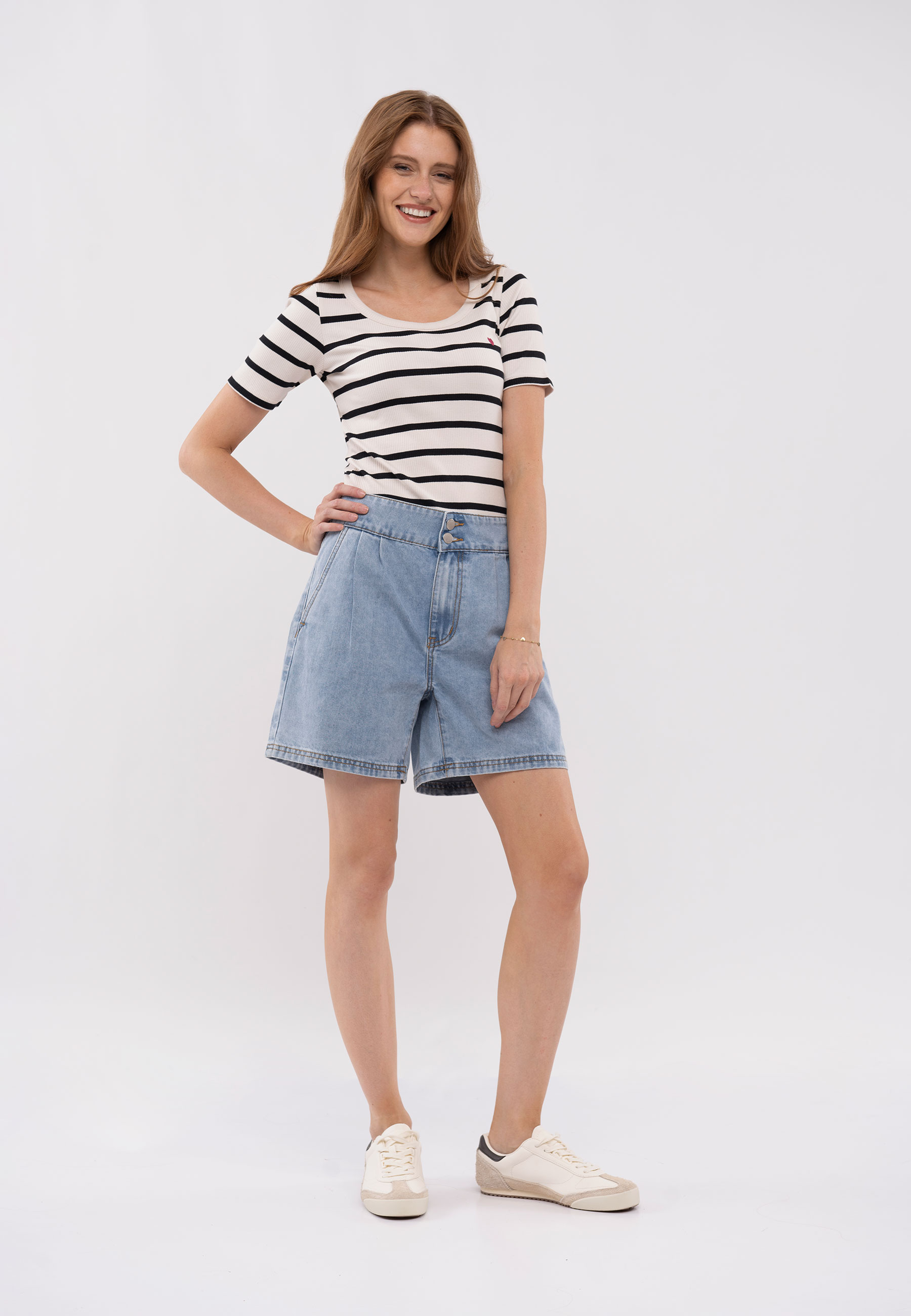 Szorty jeansowe z wysokim stanem E-TOOLSY