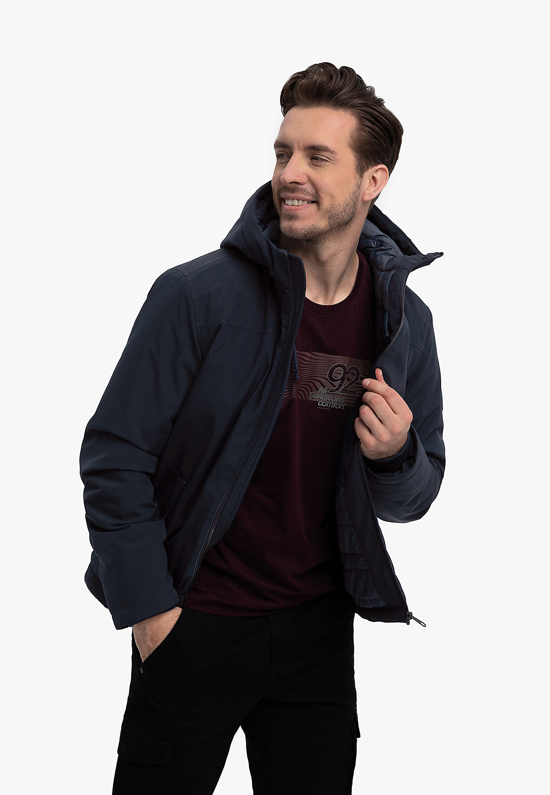 Kurtka gładka z kapturem J-PINAR