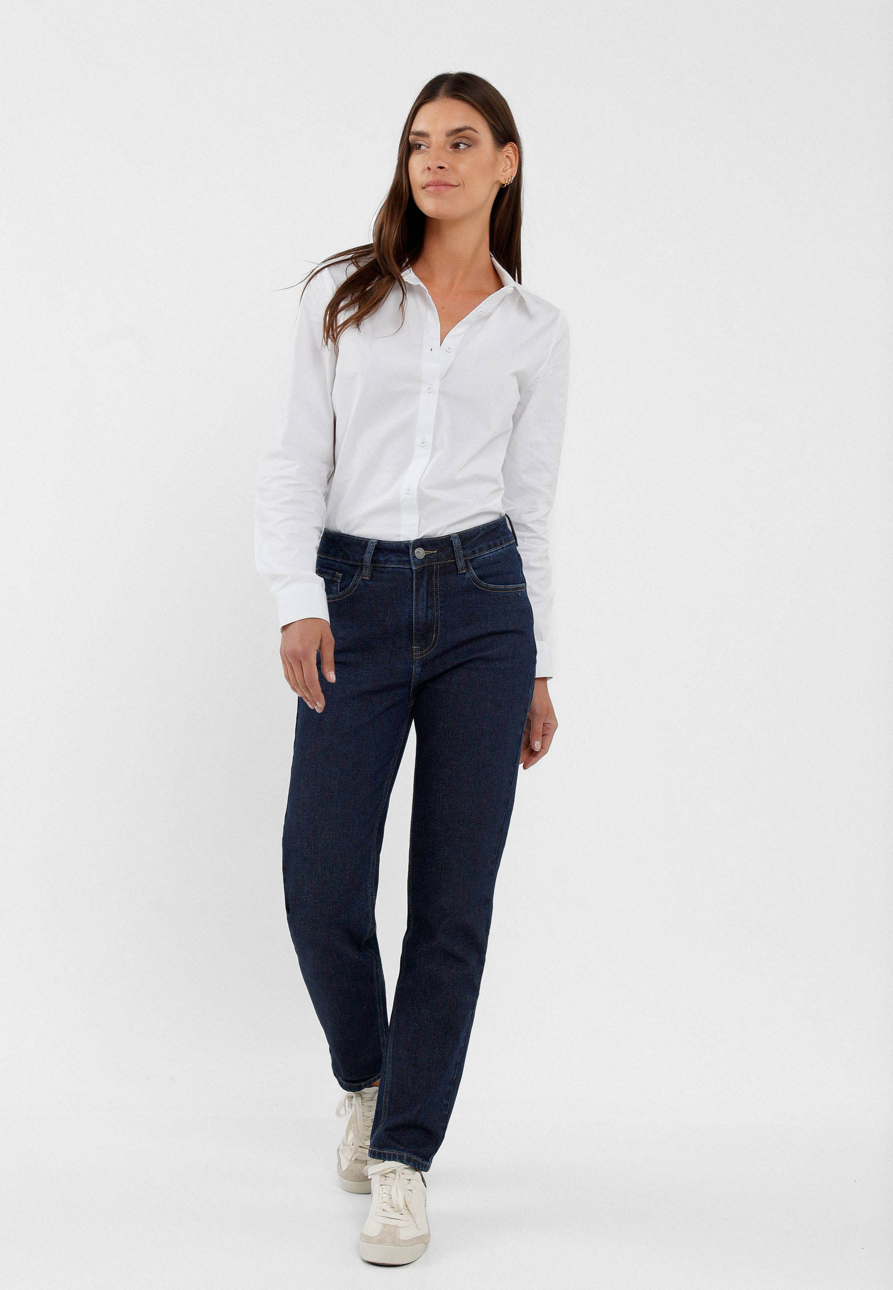 Granatowe jeansy, Straight Fit, D-SANA