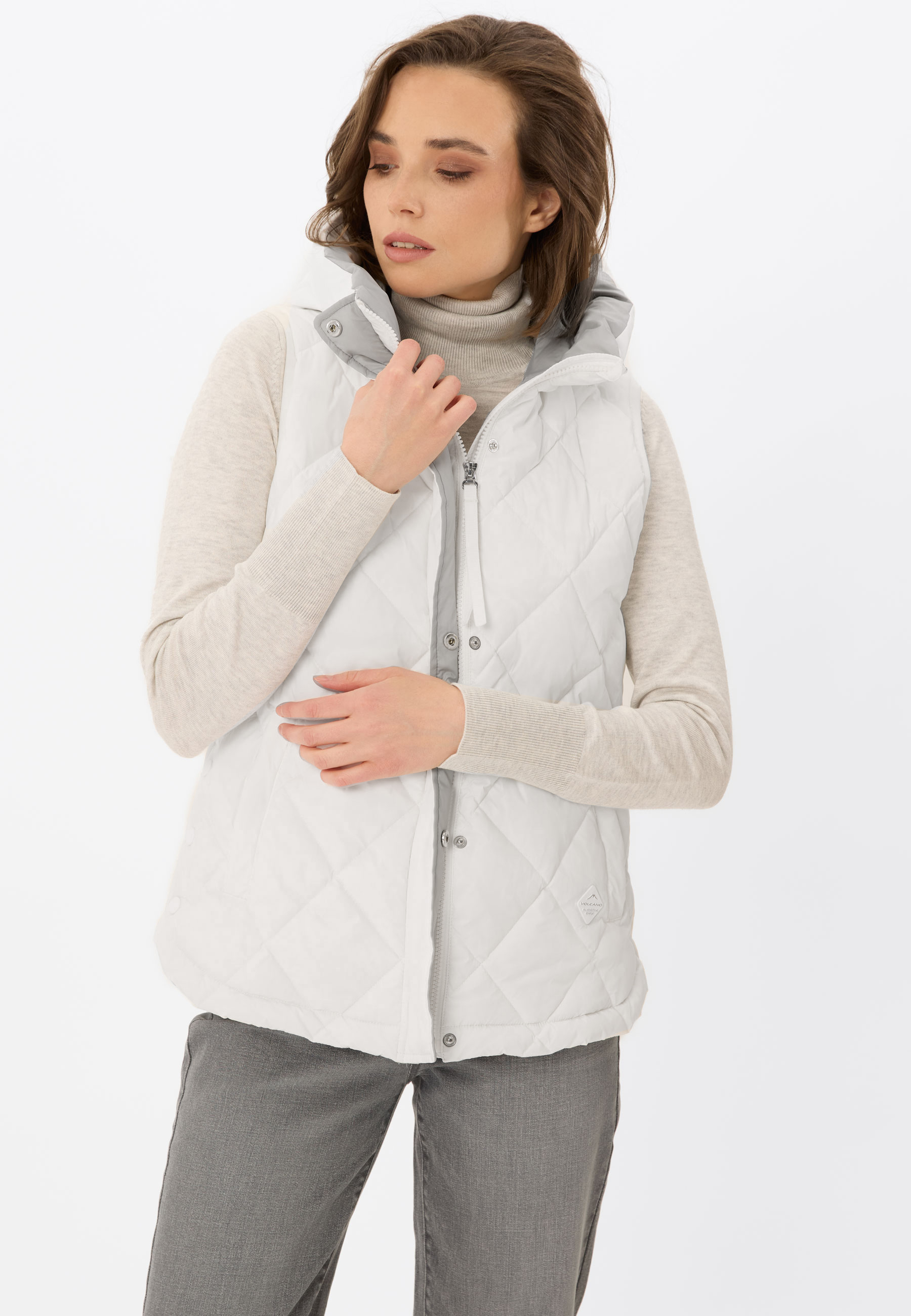 Pikowany bezrękawnik casual V-MILAN