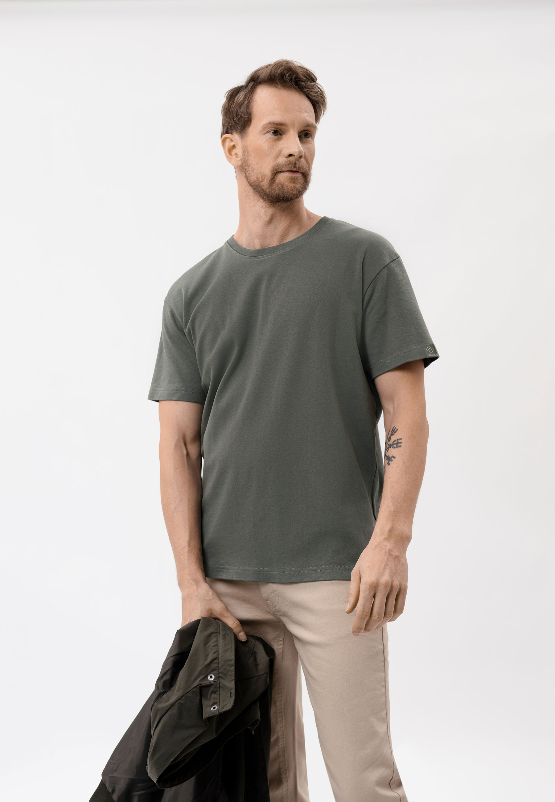 Gładki t-shirt, Comfort Fit, T-BAS