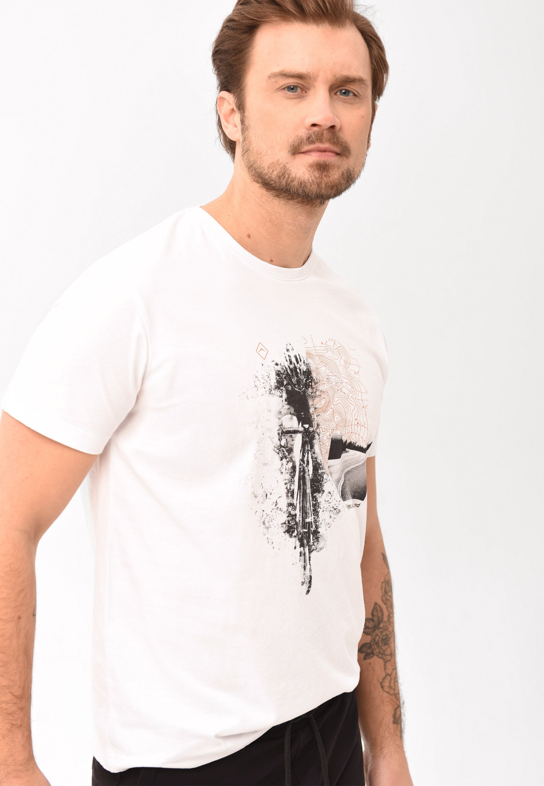 T-shirt bawełniany, Comfort Fit, T-ROADBIKE