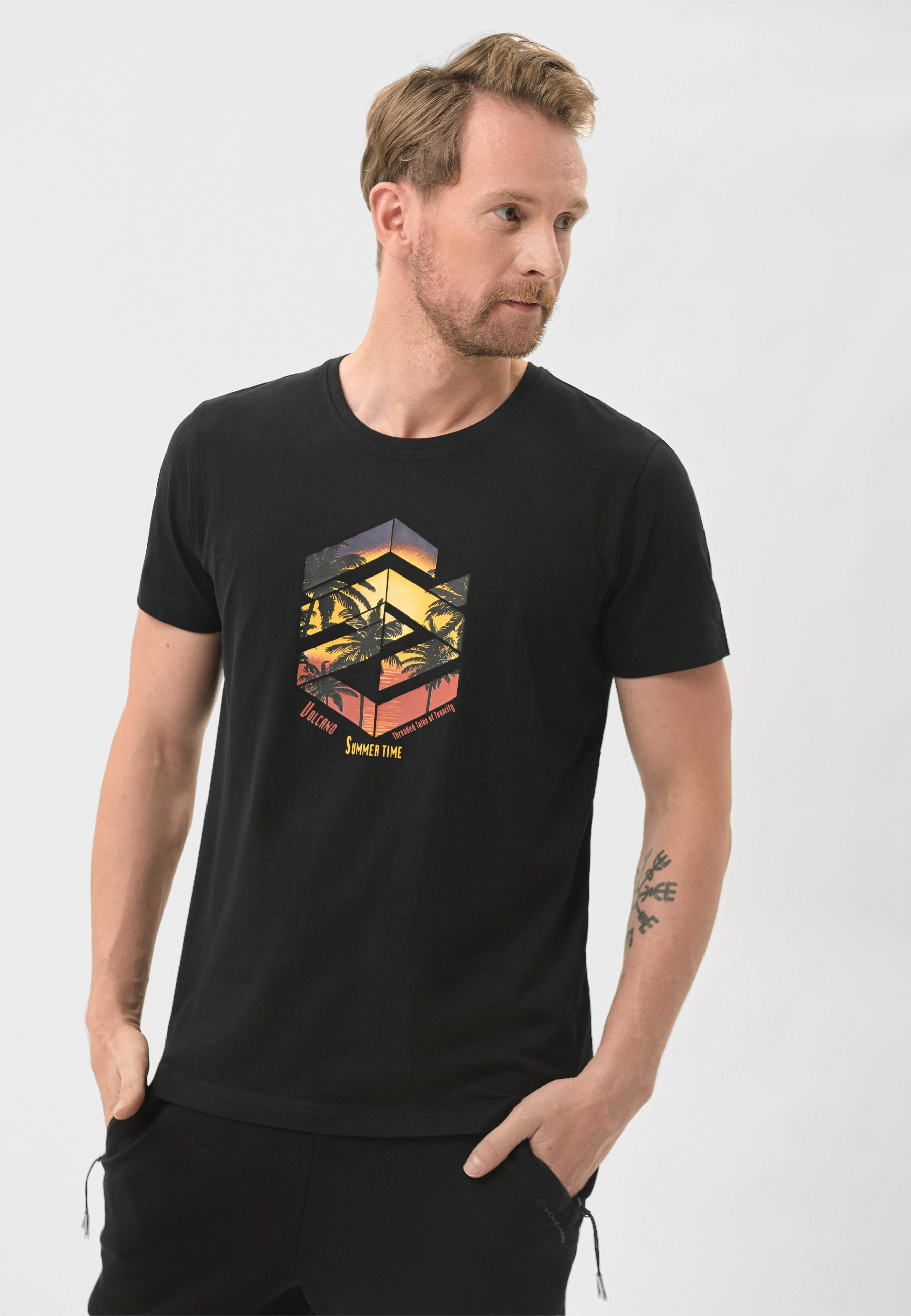 Czarny t-shirt T-SUNSET