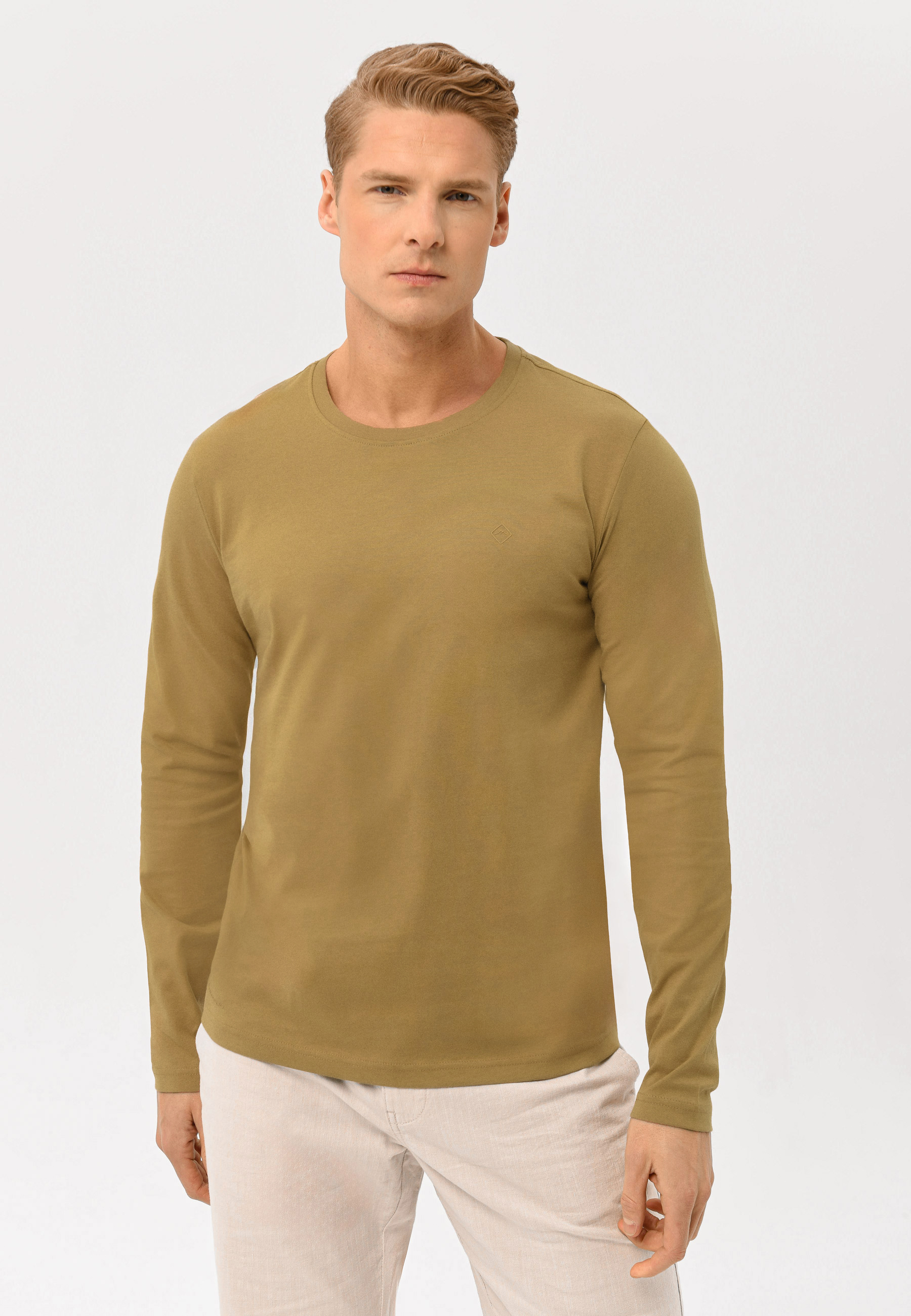 Beżowy longsleeve L-HALS