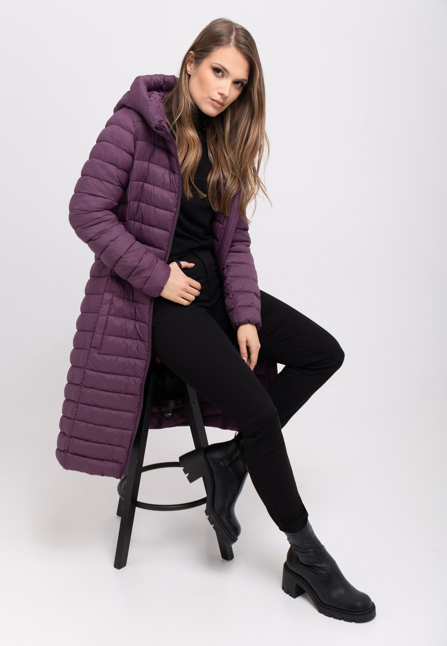 Pikowany płaszcz J-BERGAMO