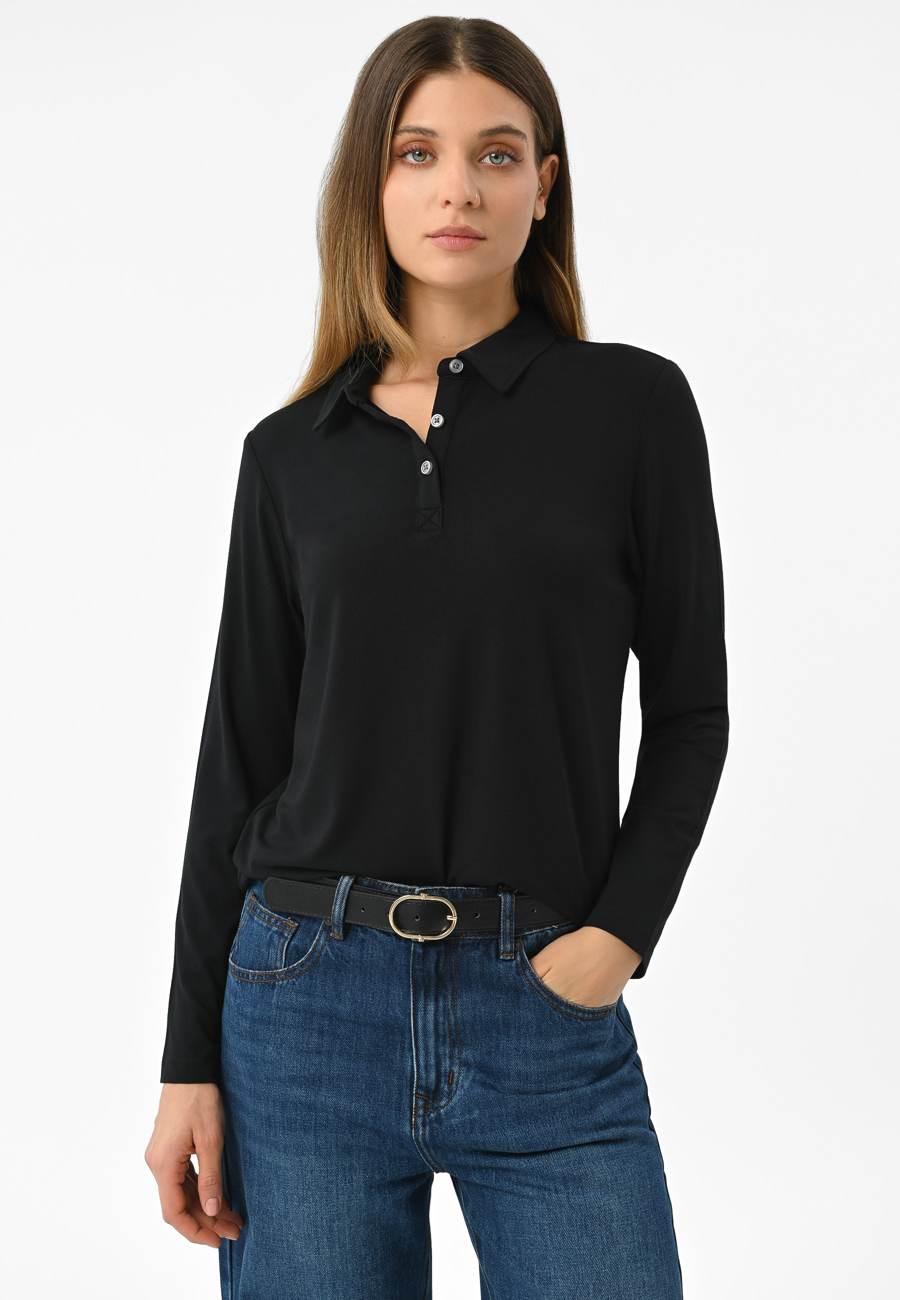 Longsleeve polo L-TOPAZ