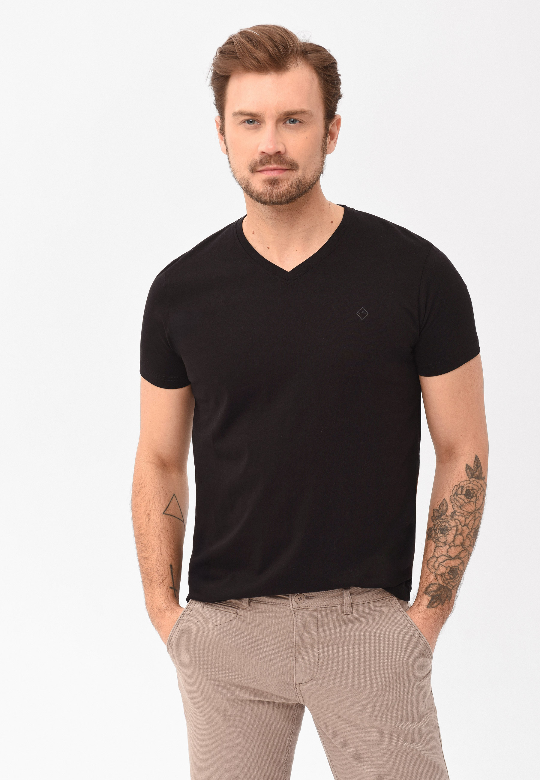 T-shirt z dekoltem w serek T-SLIT