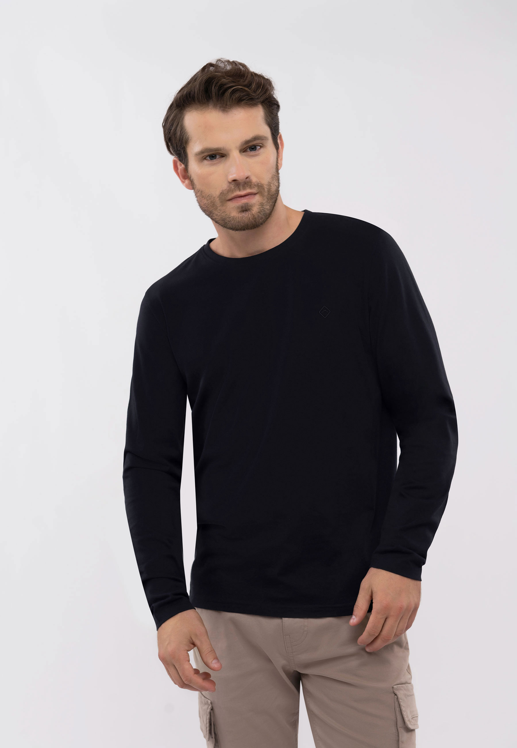 Granatowy longsleeve L-HALS