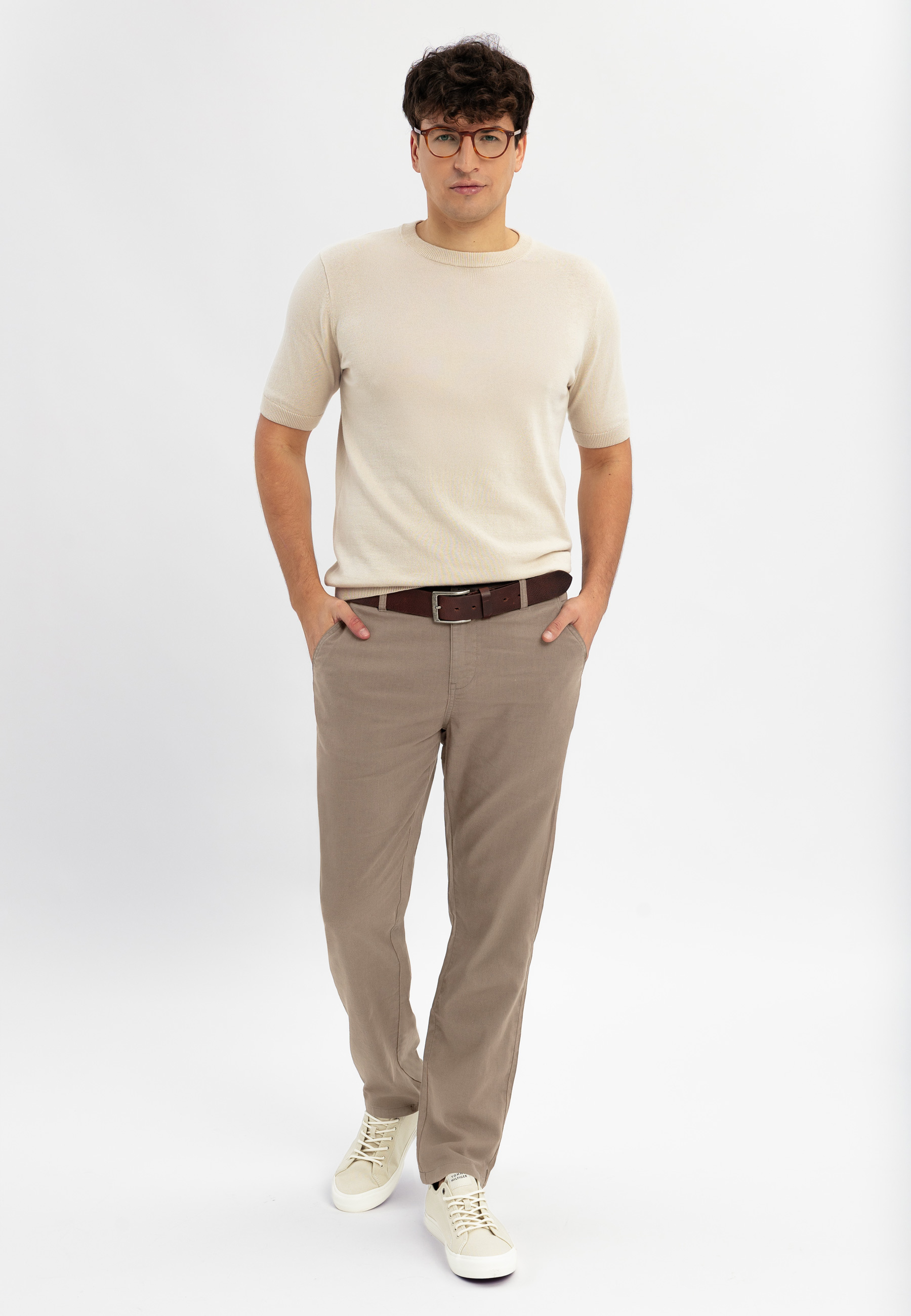 Materiałowe spodnie R-MARSHALL