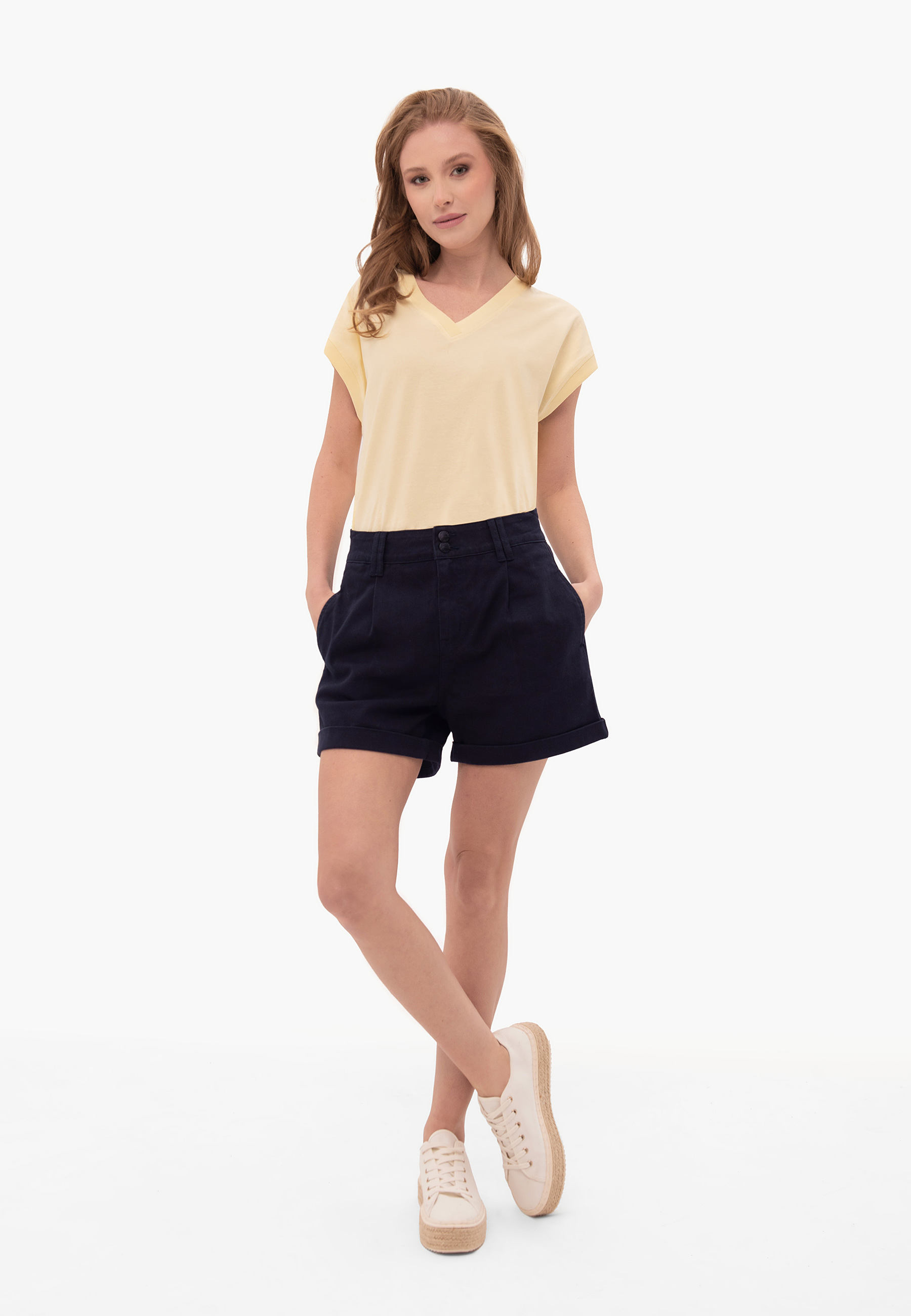 Ciemnogranatowe szorty jeansowe E-CANDY