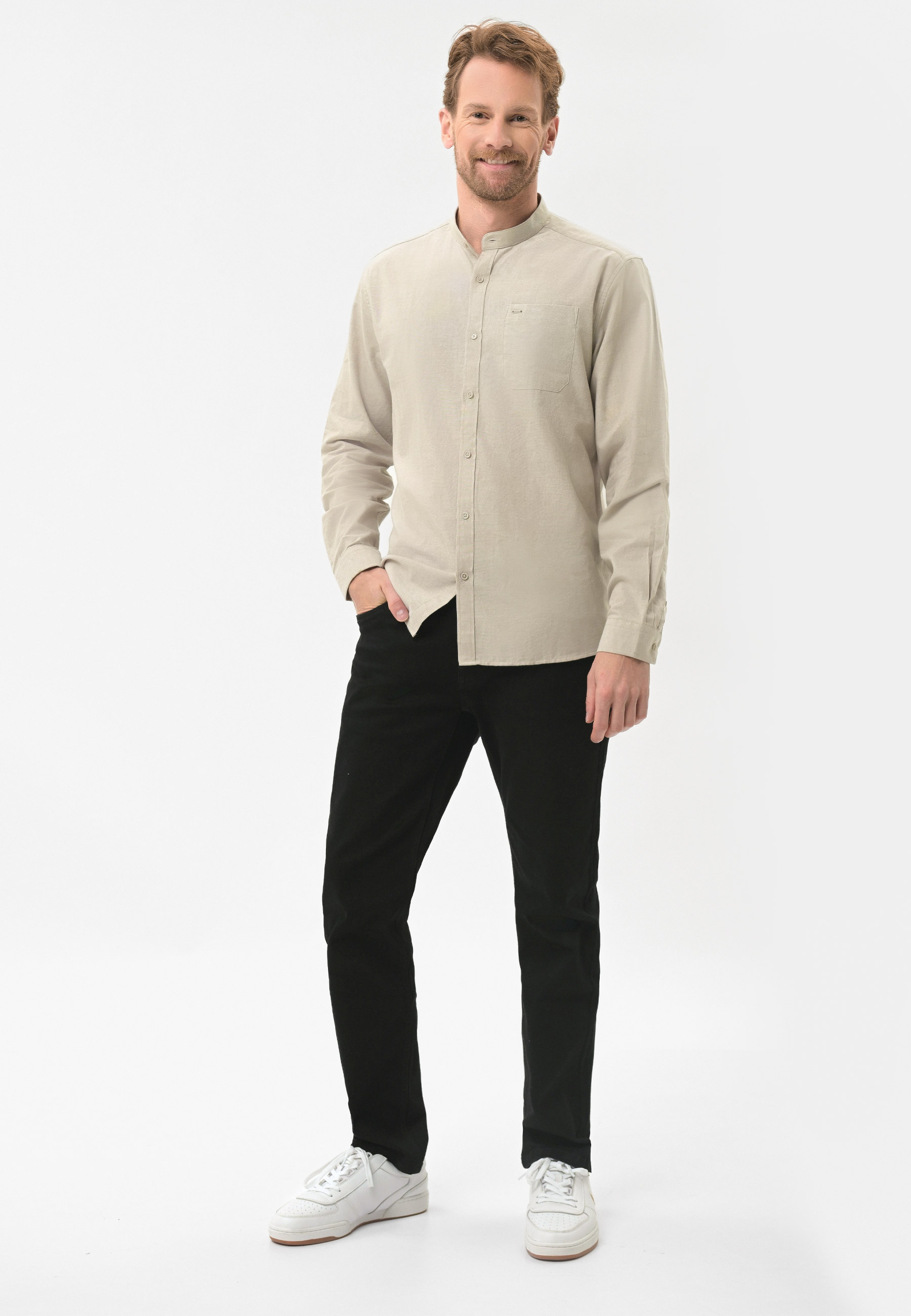 Koszula ze stójką, Slim Fit, K-LANGE