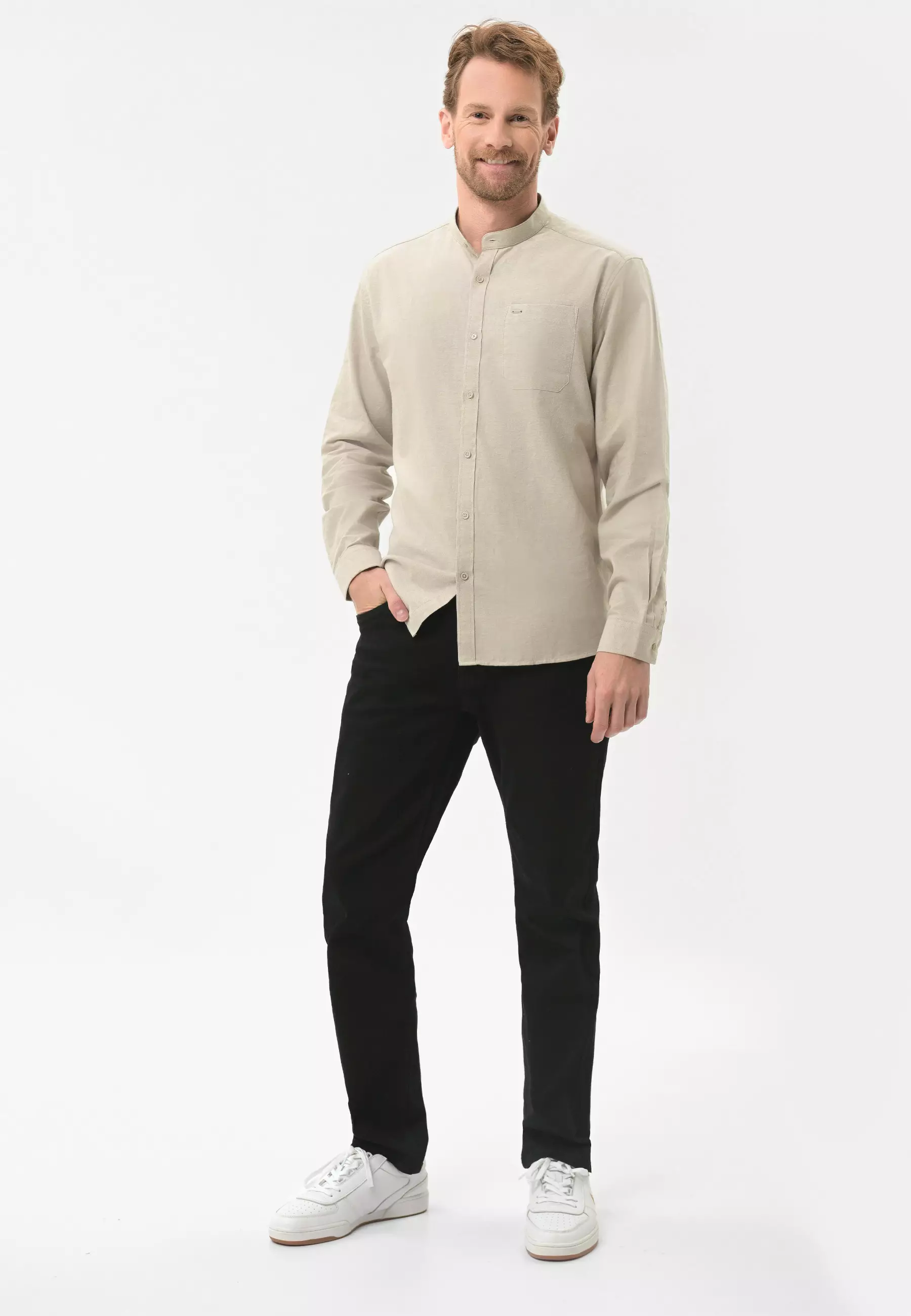 Koszula ze stójką, Slim Fit, K-LANGE