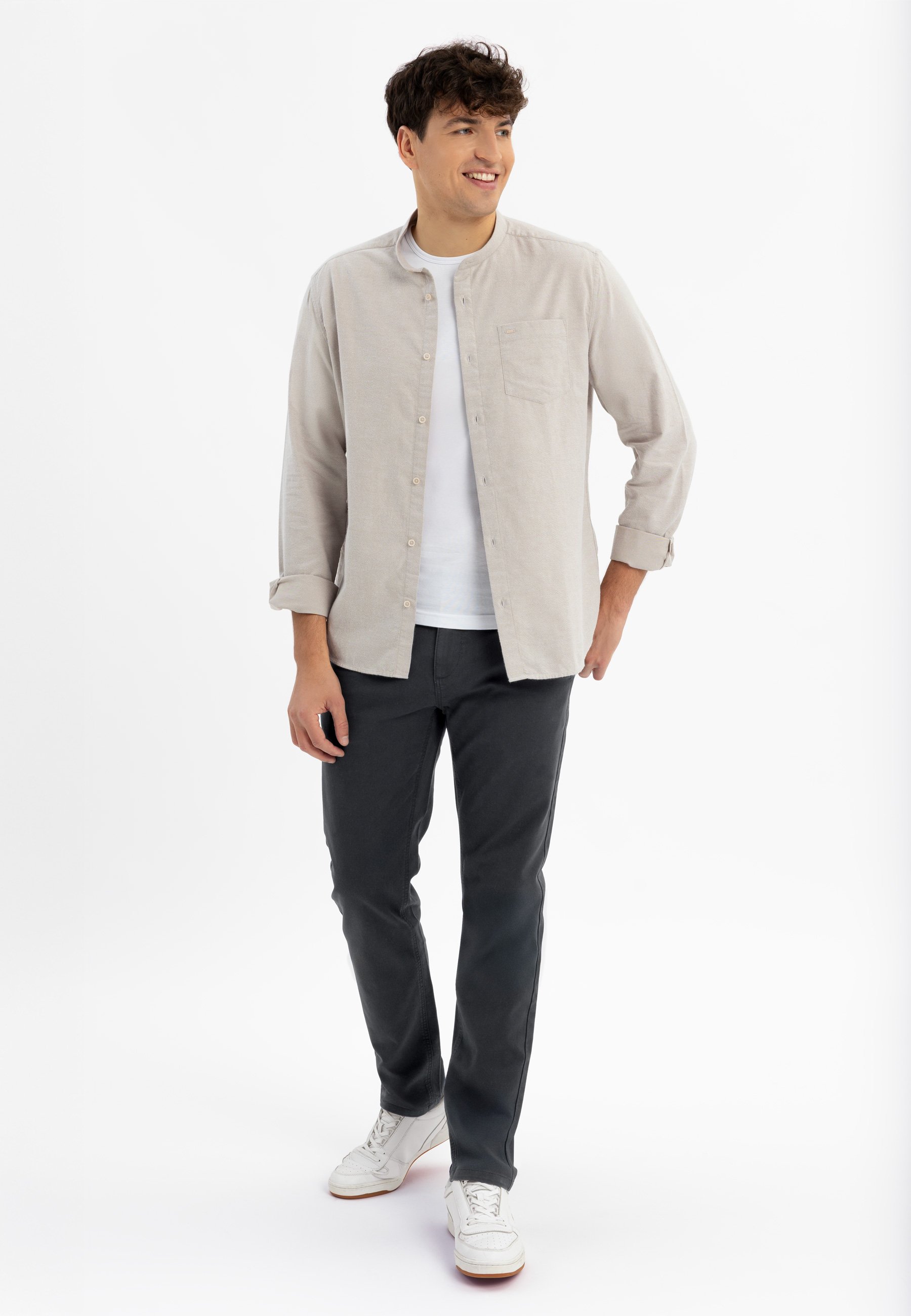 Materiałowe spodnie R-MARSHALL