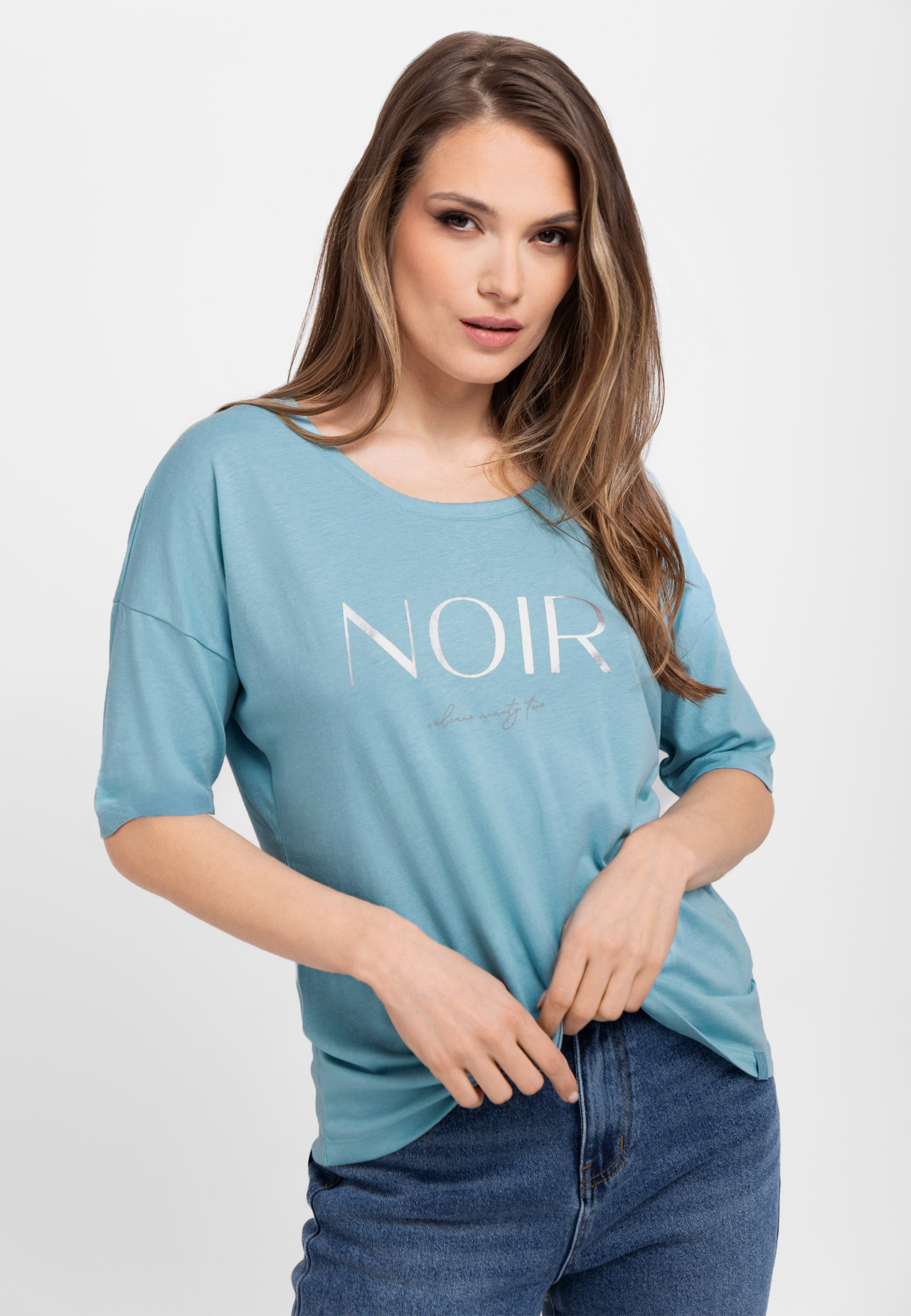 Koszulka oversize z napisem T-ICON