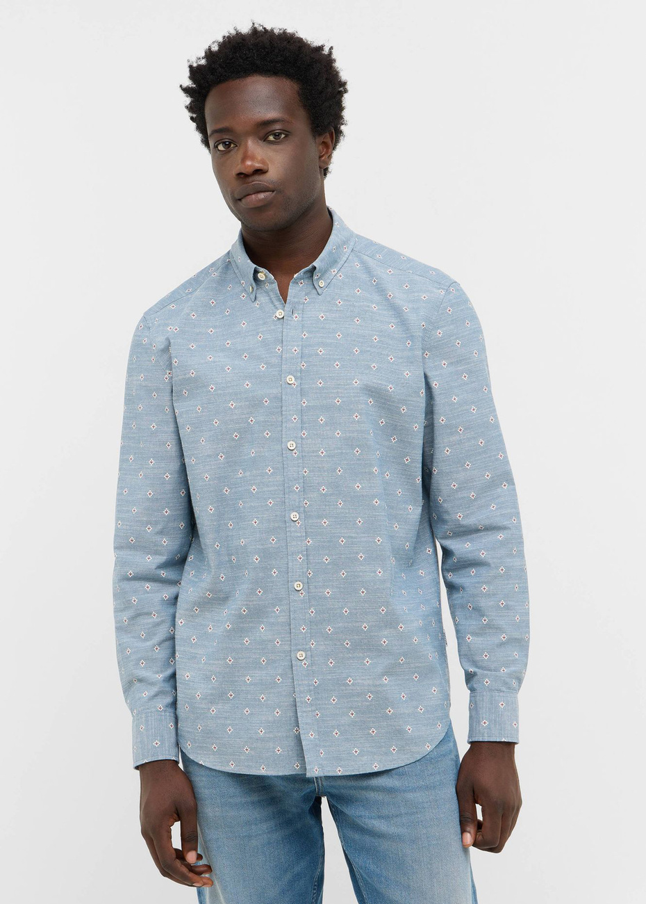 Męska Koszula Mustang Style Elmore Ikat Light Chambray 1016948 12766