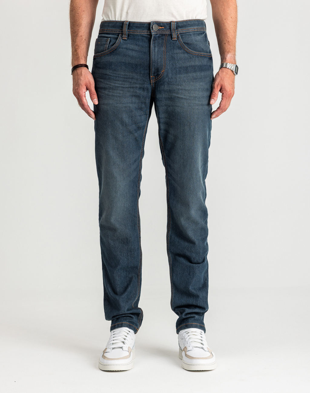 Męskie Spodnie Jeansowe Tom Tailor Marvin Mid Stone Wash Proste 1007858 10281