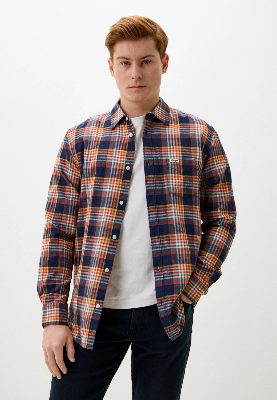 MESKA KOSZULA WRANGLER LS 1PKT SHIRT NAVY 112350491