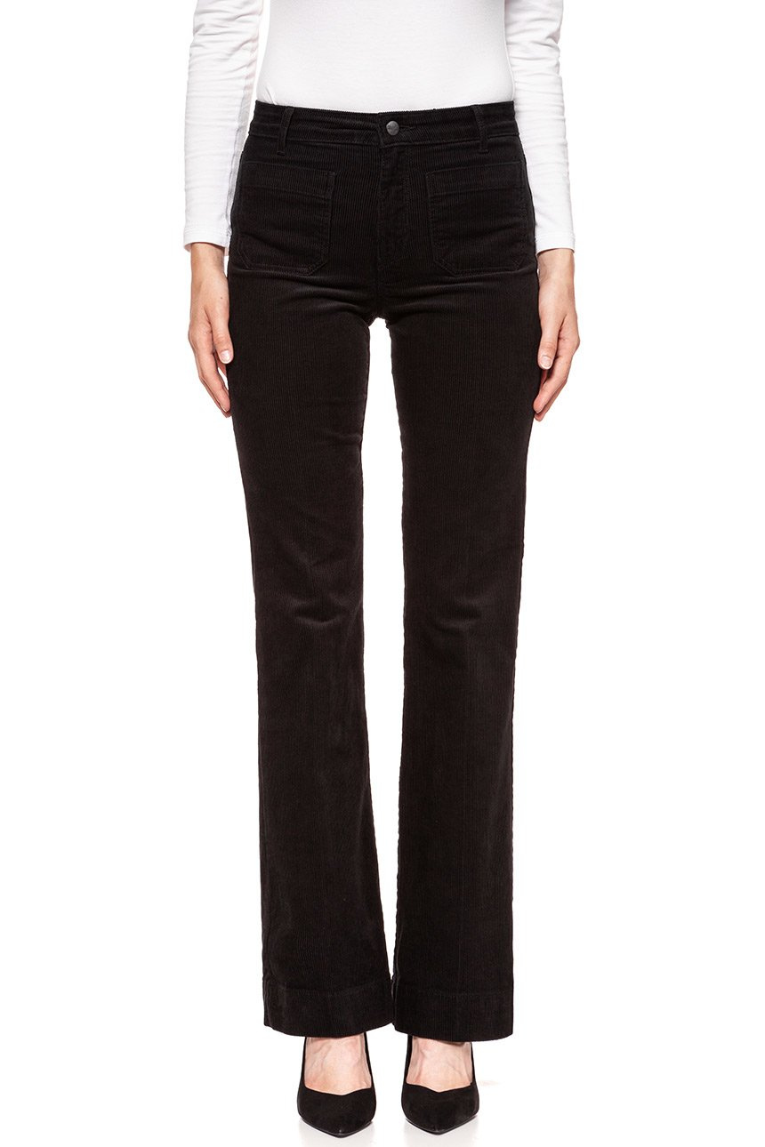 DAMSKIE SPODNIE SZTRUKSOWE WRANGLER FLARE BLACK W233EK100 112127837