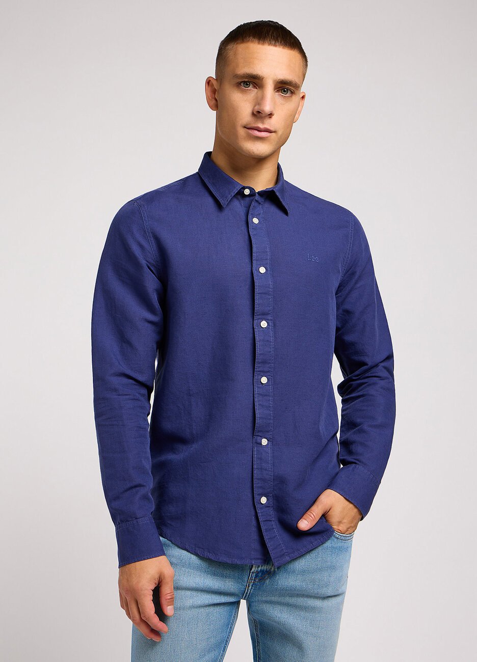LEE PATCH SHIRT MĘSKA KOSZULA ELEGANCKA MEDIEVAL BLUE 112349964 LL37012041