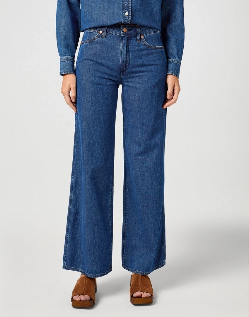 DAMSKIE SPODNIE JEANSOWE WRANGLER WORLD WIDE REAL BLUE 112362656